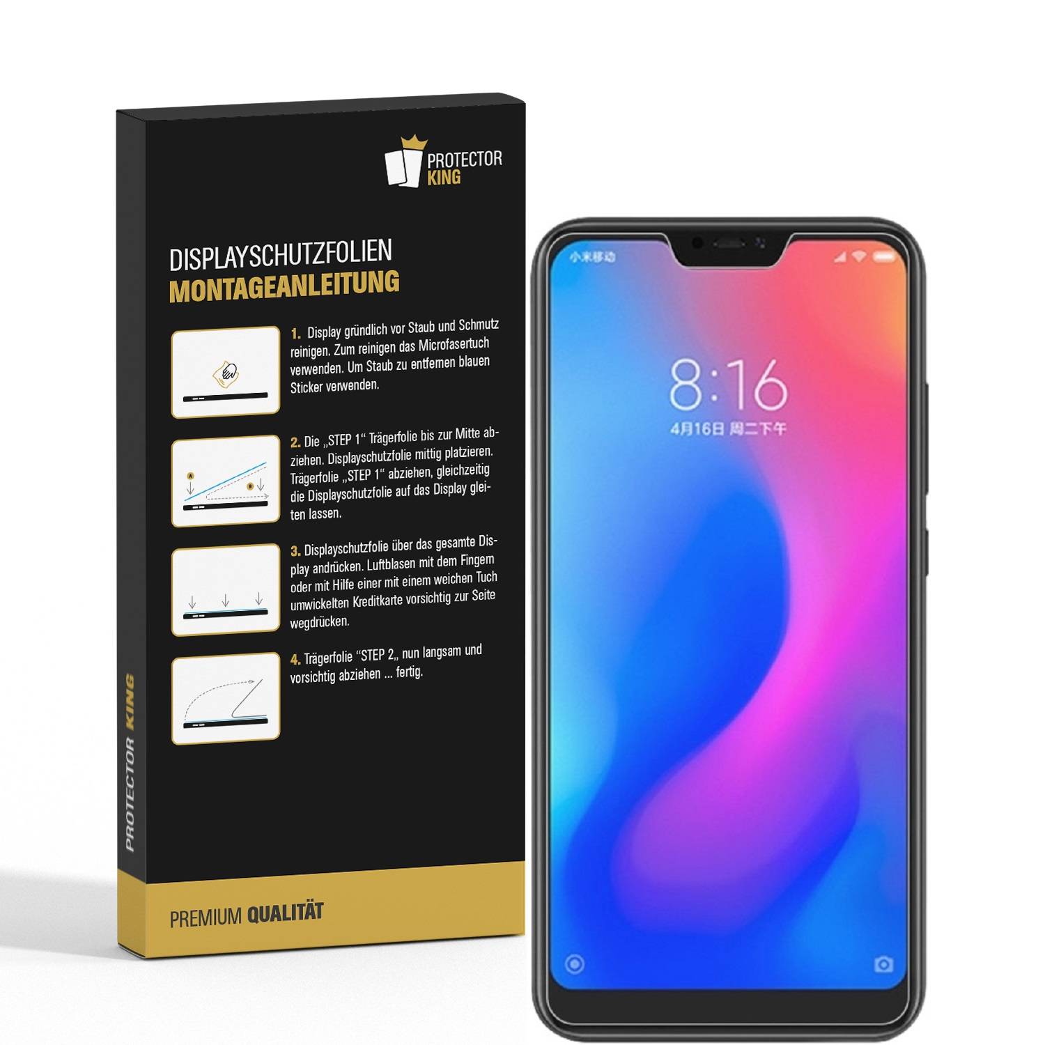 2x Panzerfolie für Xiaomi Redmi Note 6 ANTI-SCHOCK Displayschutzfolie MATT
