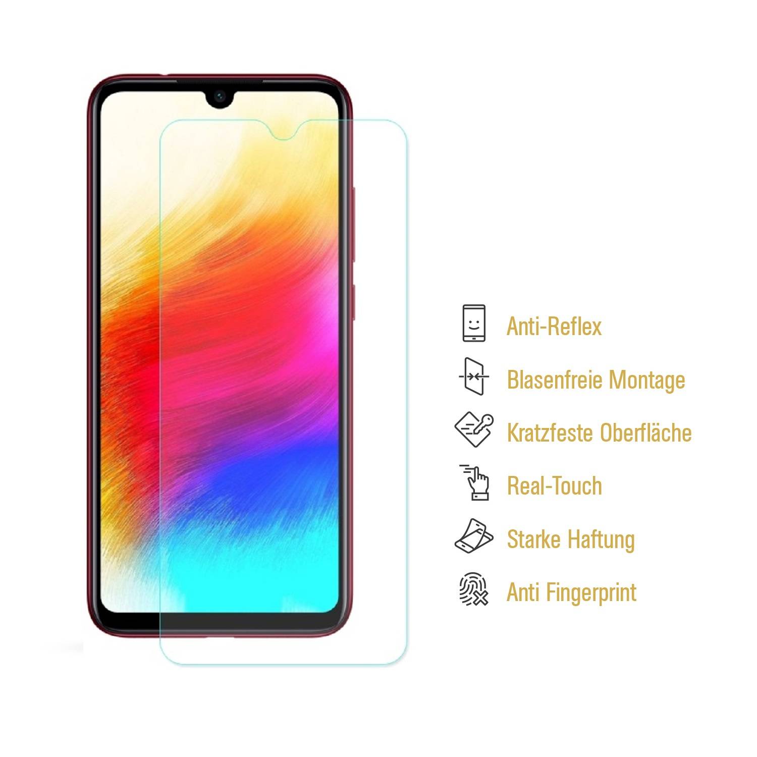 6x Panzerfolie für Xiaomi Redmi Note 7 ANTI-SCHOCK Displayschutzfolie MATT