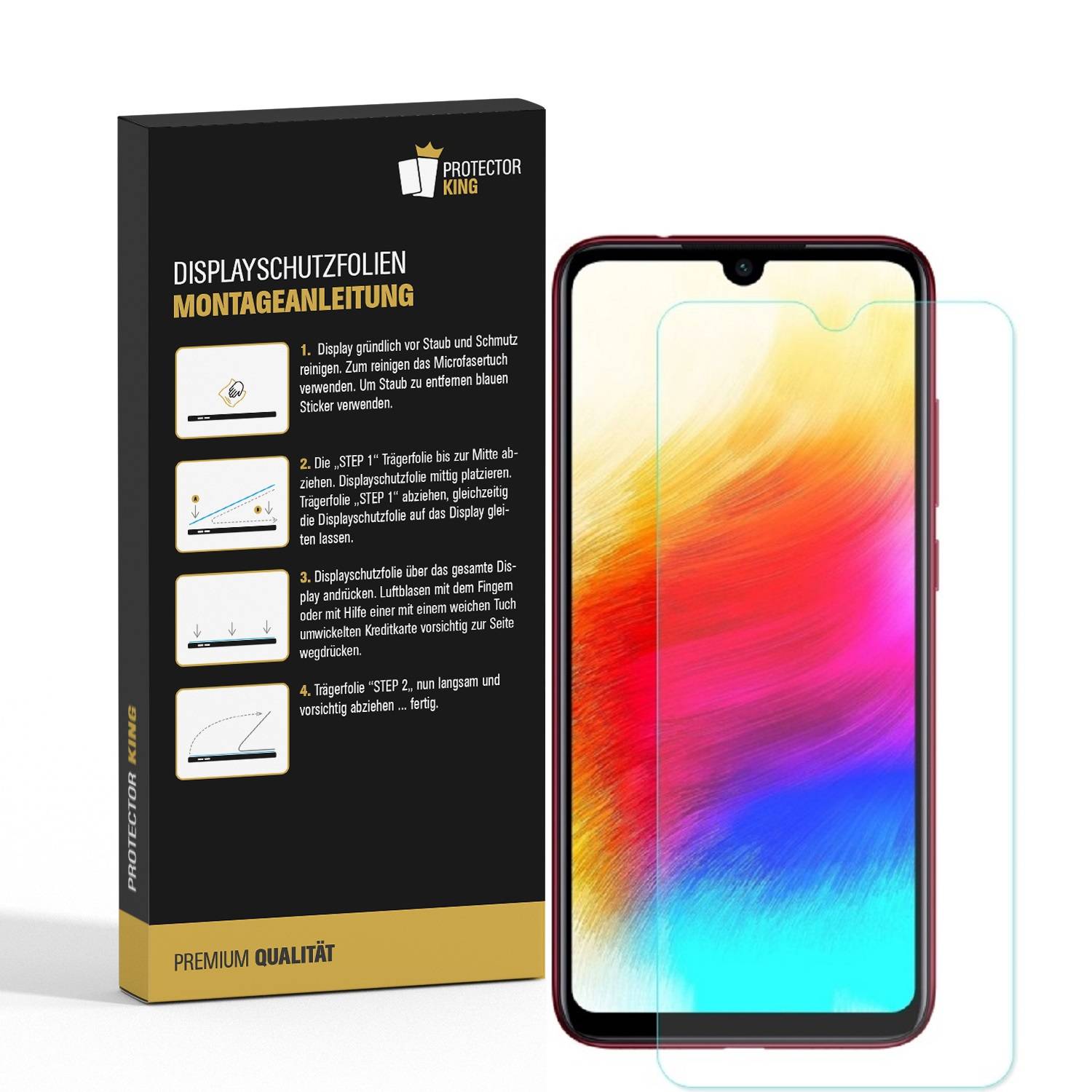 3x Panzerfolie für Xiaomi Redmi Note 7 ANTI-SCHOCK Displayschutzfolie MATT