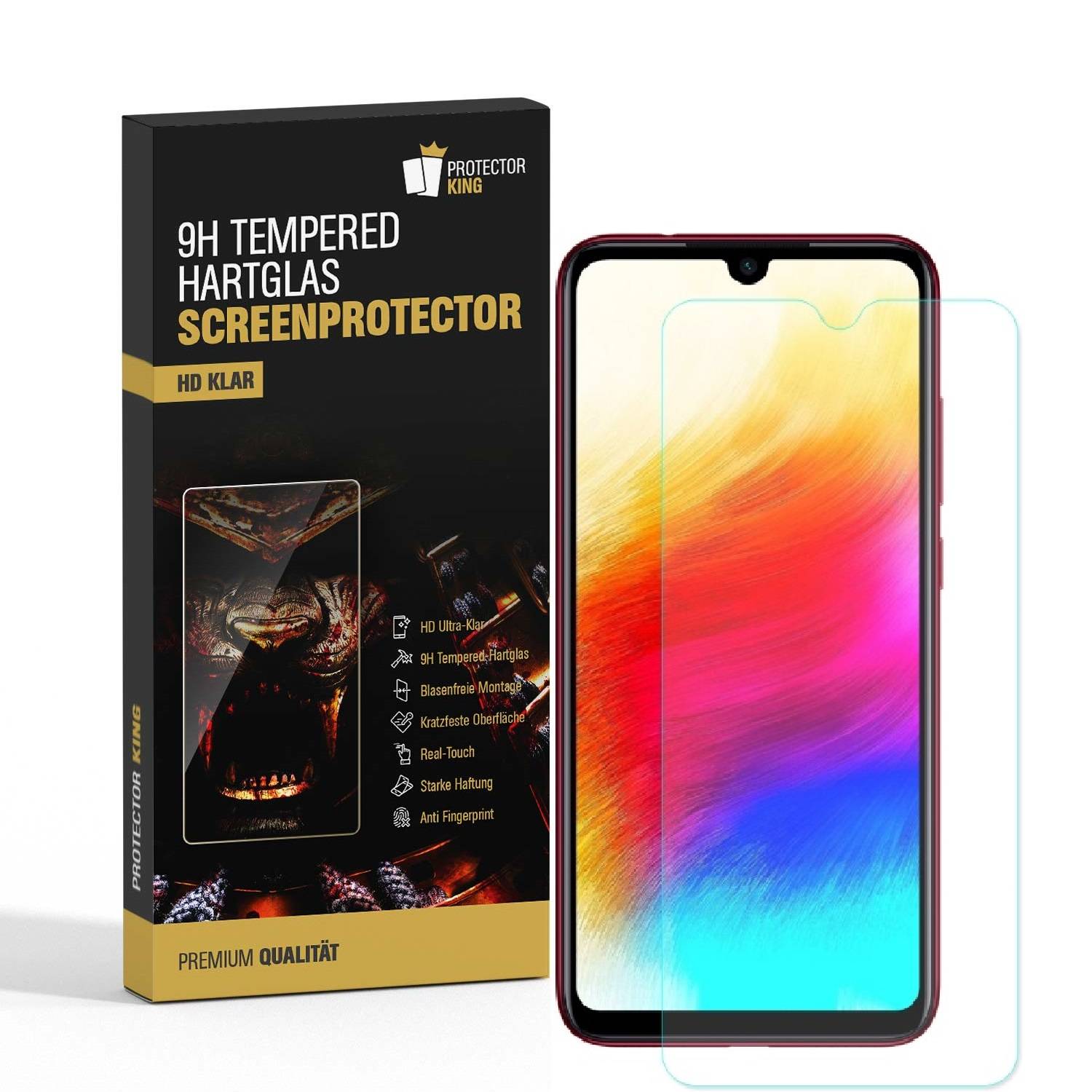 2x 9H Hartglas für Xiaomi Redmi Note 7 Panzerfolie Displayglas Schutzglas KLAR Panzerglas Schutzfolie