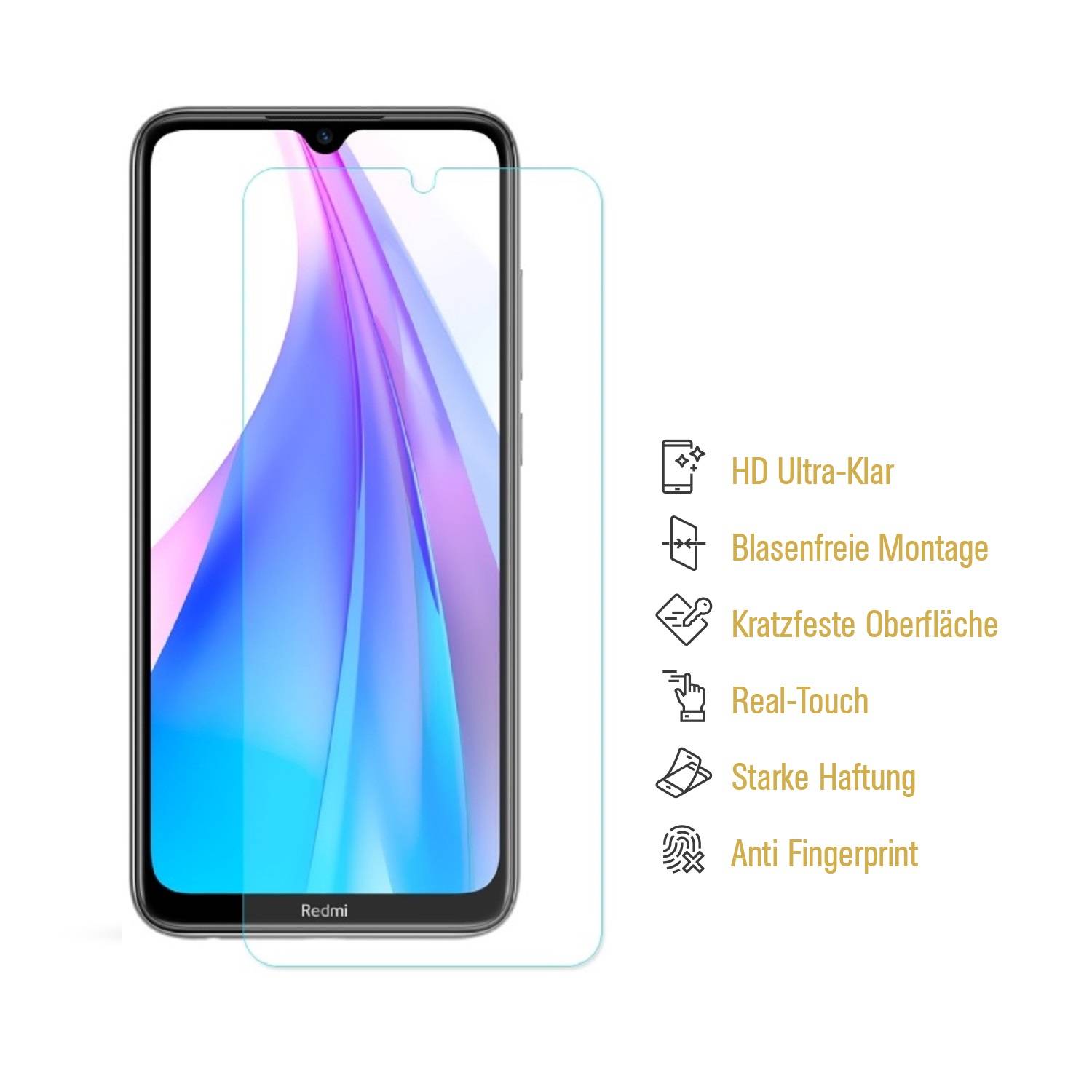 4x Panzerfolie für Xiaomi Mi Note 8 Pro ANTI-SCHOCK Displayschutzfolie HD KLAR