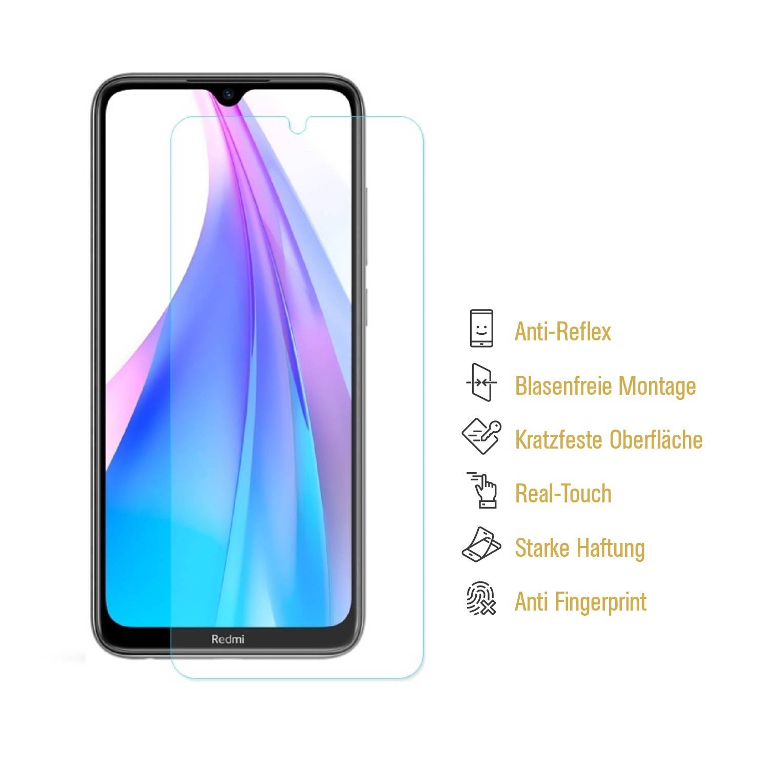 3x Panzerfolie für Xiaomi Mi Note 8 ANTI-SCHOCK Displayschutz Displayfolie MATT