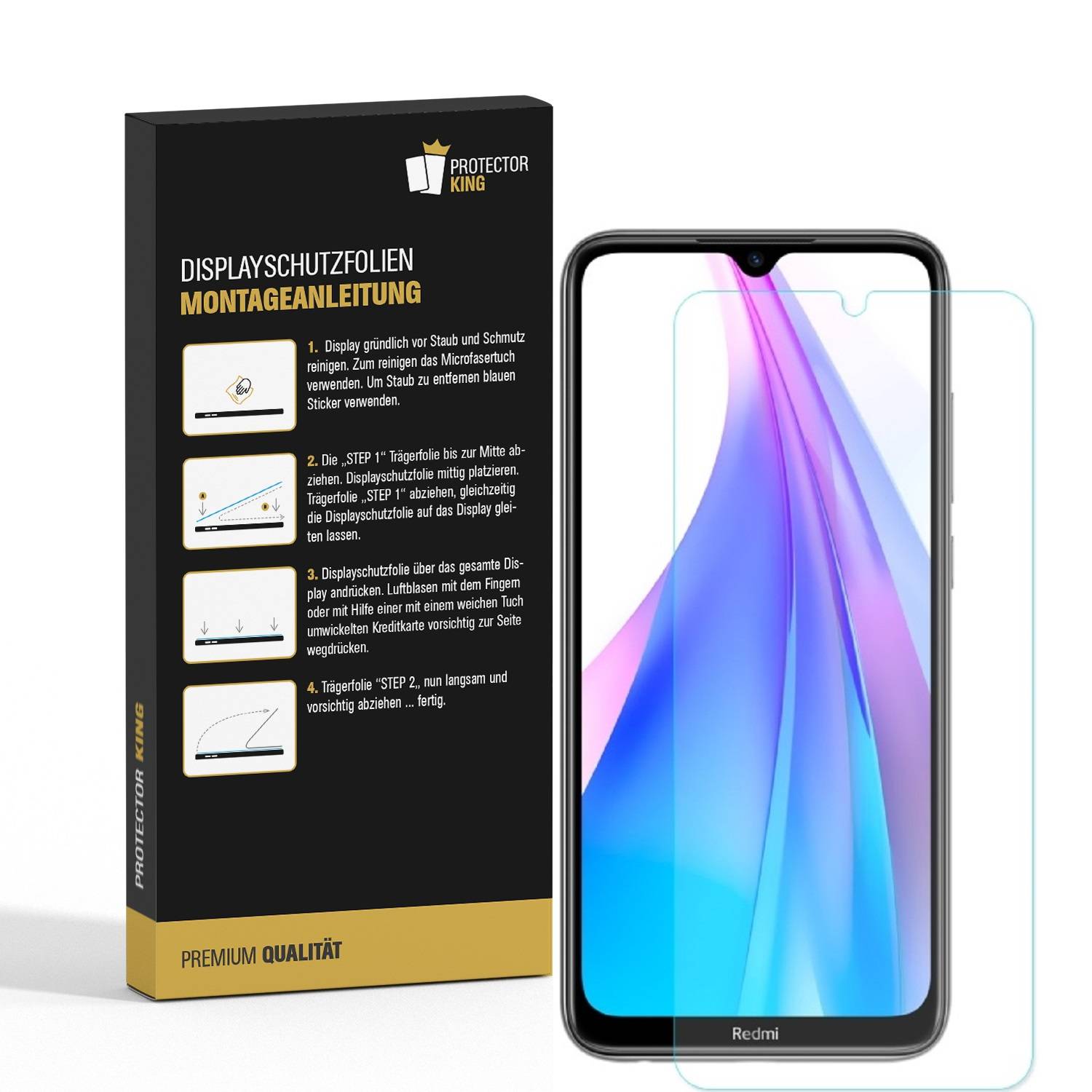 3x Panzerfolie für Xiaomi Mi Note 8 ANTI-SCHOCK Displayschutz Displayfolie MATT
