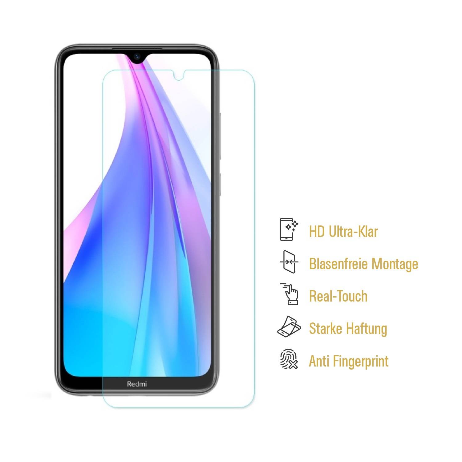 4x Displayschutzfolie für Xiaomi Mi Note 8 Displayfolie HD ULTRA KLAR