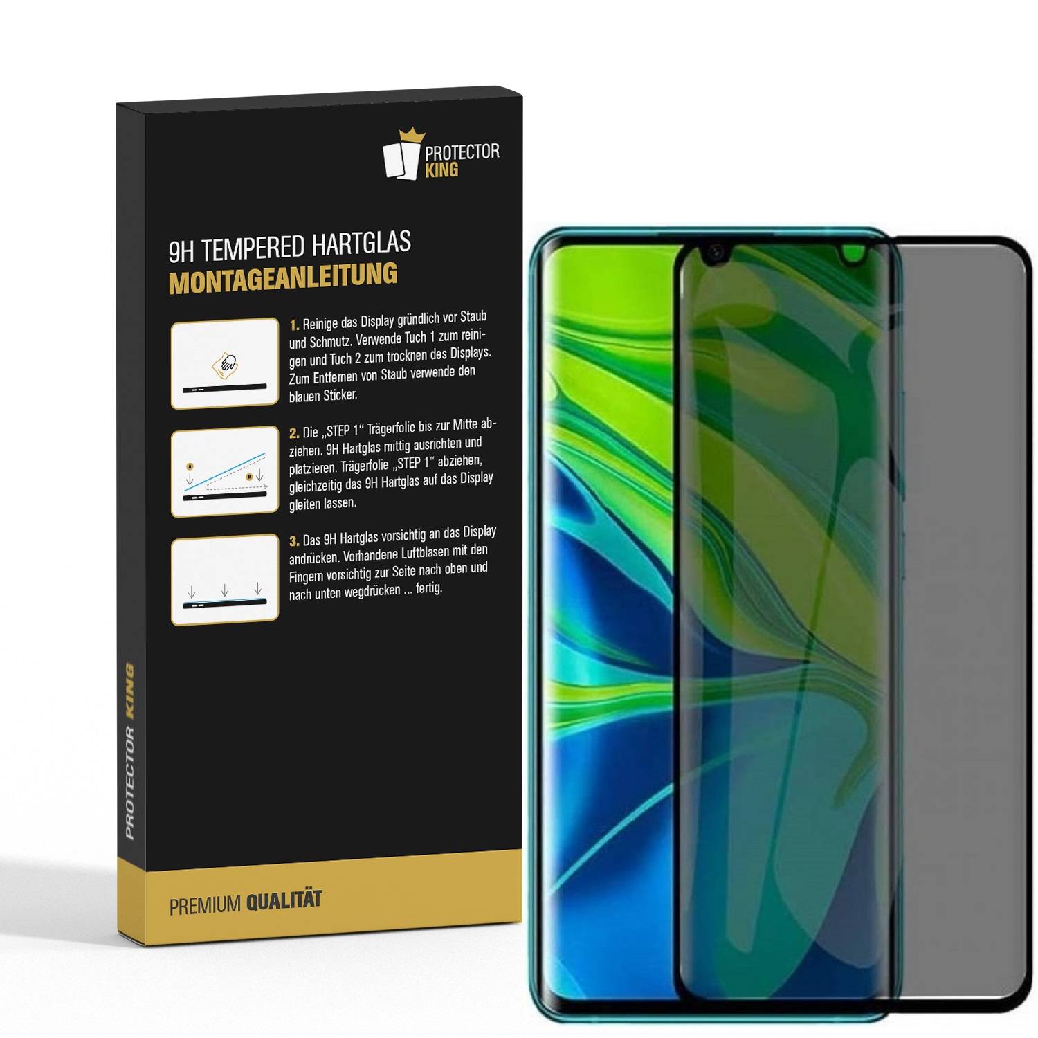 Kopie von 2x 9H Panzerglas für Xiaomi Mi Note 10 FULL CURVED ANTI-SPY Privacy Displayschutz Panzerfolie Schutzfolie Hartglas Schutzglas Displayglas