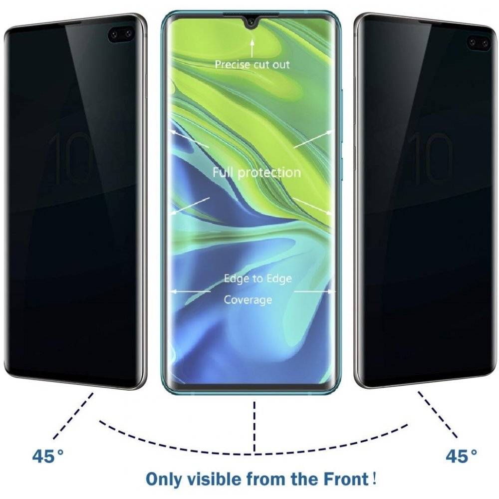 Kopie von 2x 9H Panzerglas für Xiaomi Mi Note 10 FULL CURVED ANTI-SPY Privacy Displayschutz Panzerfolie Schutzfolie Hartglas Schutzglas Displayglas
