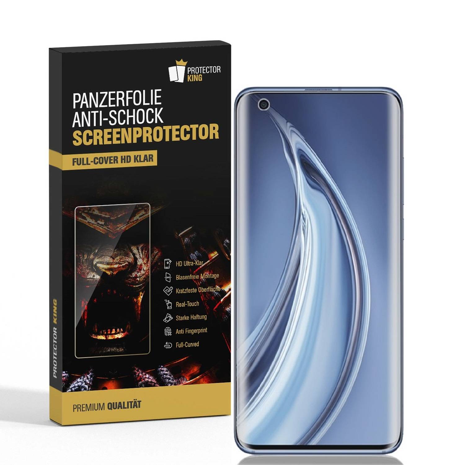 3x Panzerfolie für Xiaomi Mi 10 Pro FULL COVER Displayschutz Displayfolie HD KLAR