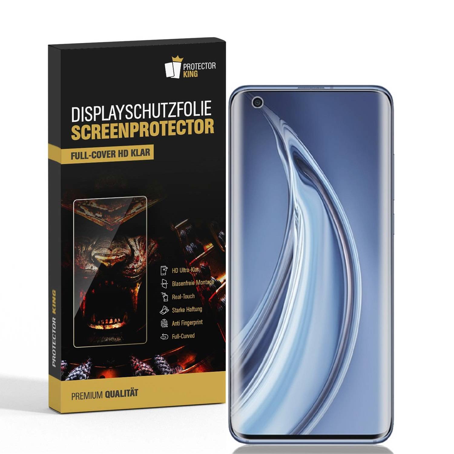 4x Displayfolie für Xiaomi Mi 10 FULL COVER Displayschutzfolie HD KLAR