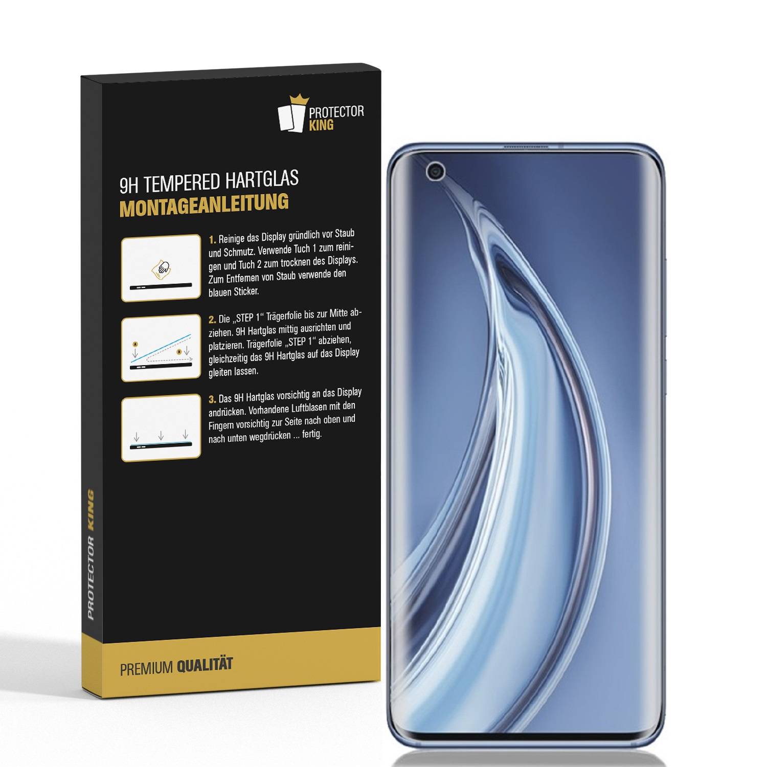 2x Panzerglas für Xiaomi Mi 10 Pro FULL CURVED Displayschutz Schutzglas Panzerfolie Schutzfolie Hartglas Displayglas Tempered Glasfolie