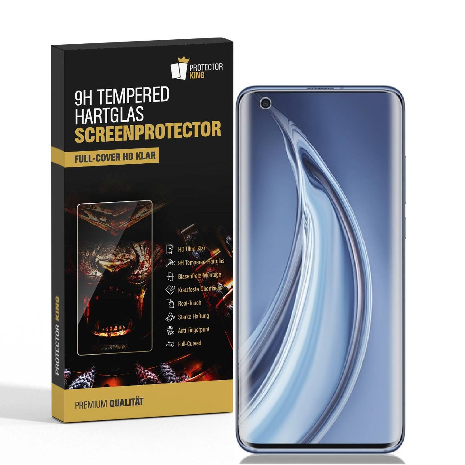 6x Panzerglas für Xiaomi Mi 10 Pro FULL CURVED Displayschutz Schutzglas Panzerfolie Schutzfolie Hartglas Displayglas Tempered Glasfolie