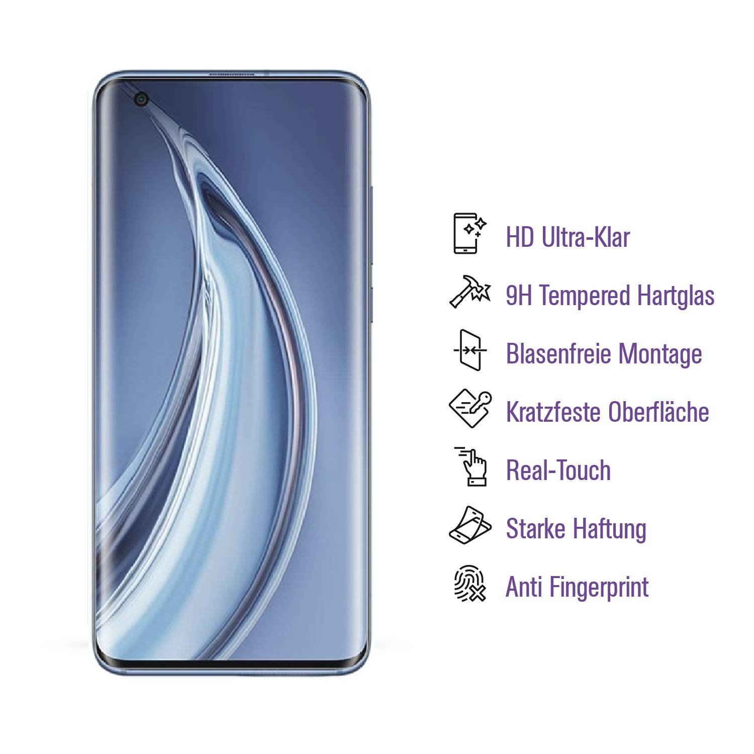 Kopie von 2x UV-Liquid 9H Panzerglas für Xiaomi Mi 10 Pro 3D KLAR echtes Tempered Panzerhartglas Schutzglas Displayschutz Panzerfolie Schutzfolie
