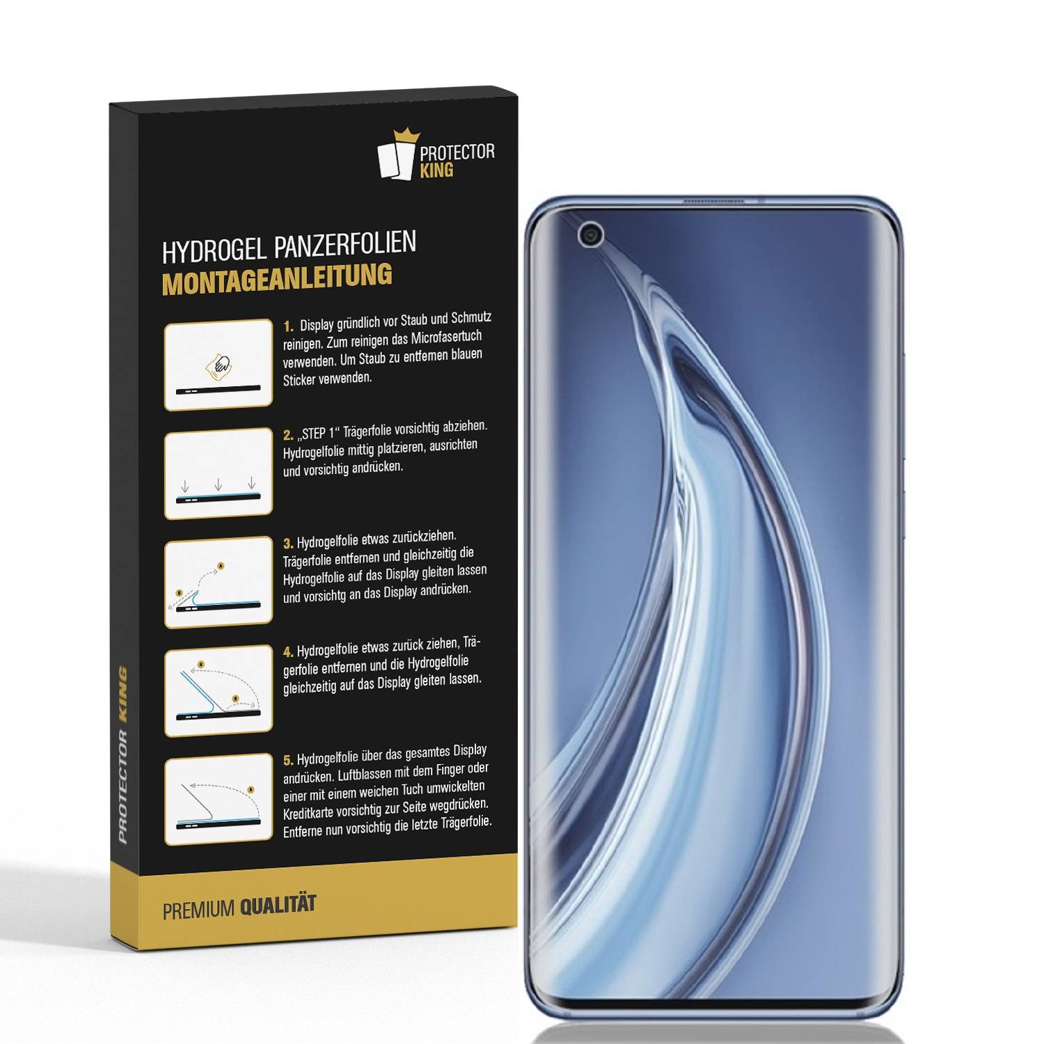 2x Hydrogel-Glass für Xiaomi Mi 10 Selbstheilend für Micro Kratzer 3D KLAR Panzerfolie Displayschutz Schutzfolie Screen-Protector