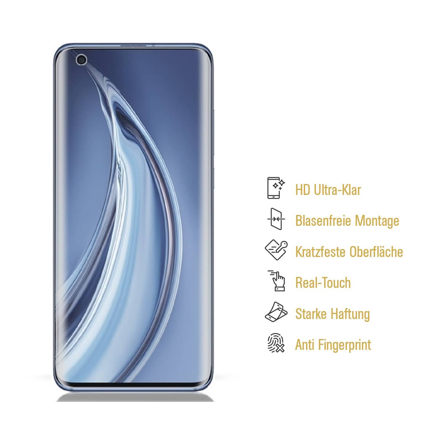 2x Hydrogel-Glass für Xiaomi Mi 10 Pro Selbstheilend für Micro Kratzer 3D KLAR Panzerfolie Displayschutz Schutzfolie Screen-Protector