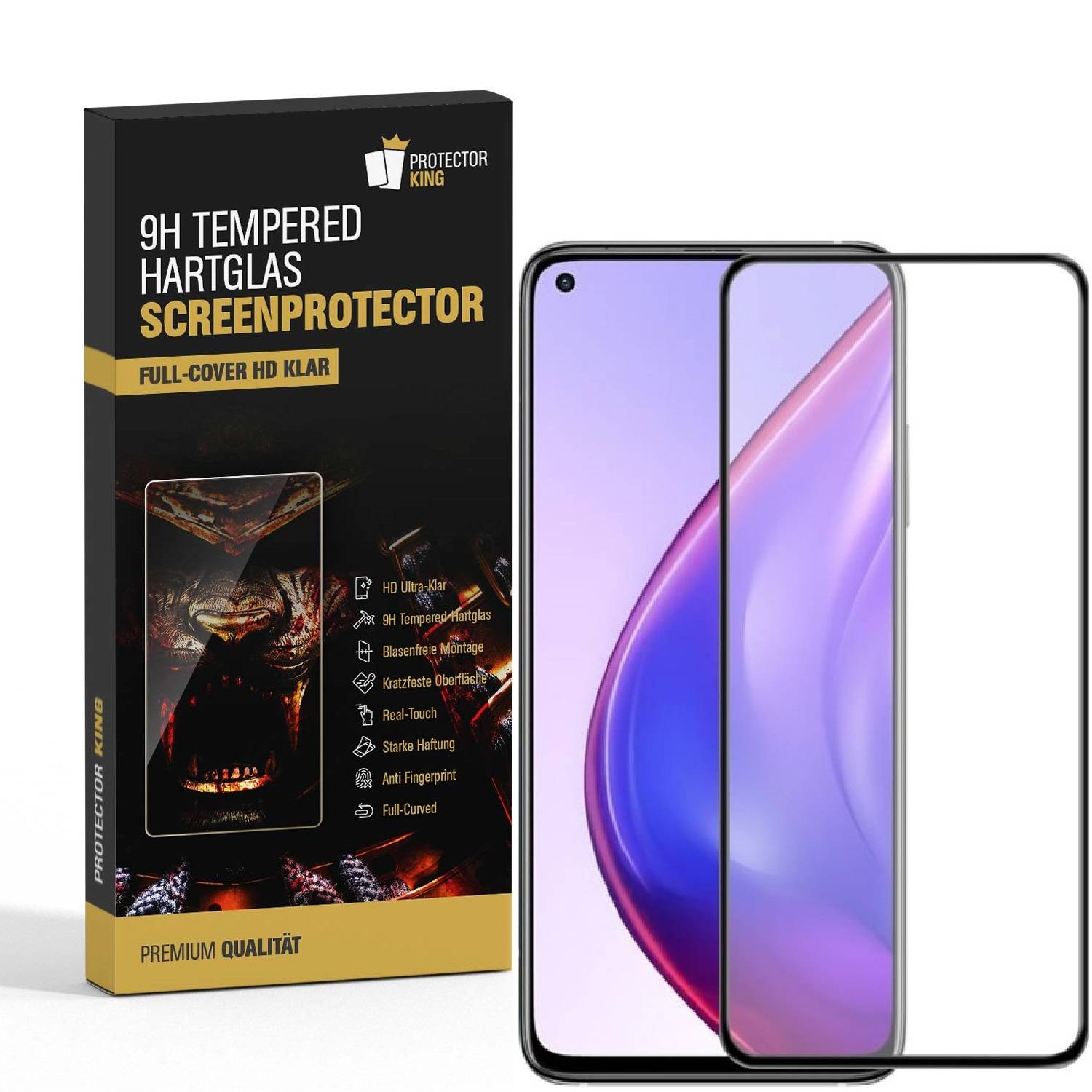 6x 9H Hartglas für Xiaomi Mi 10T FULL COVER Panzerfolie Displayschutz Schwarz HD Panzerglas Schutzglas Schutzfolie