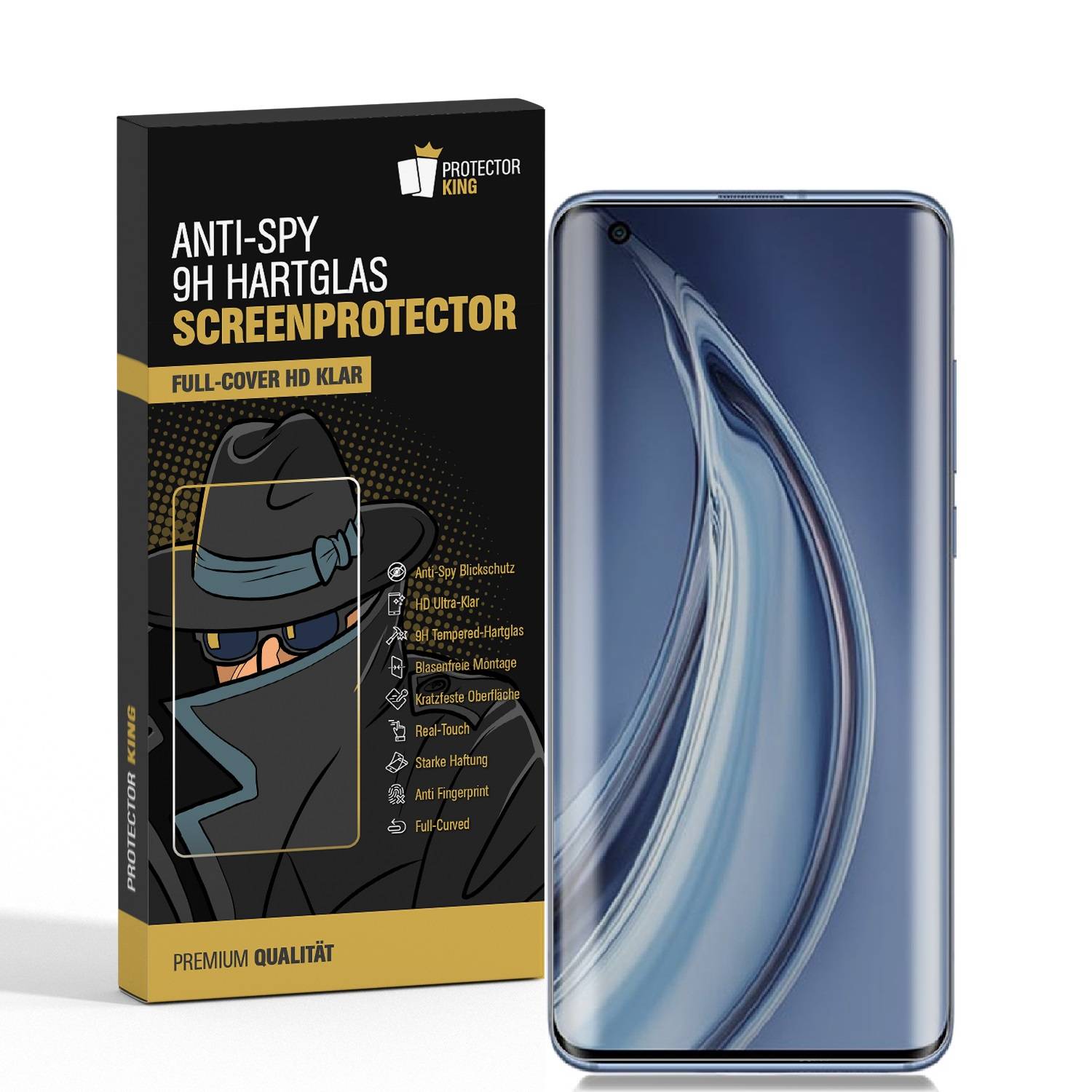 1x Blickschutz 9H Panzerglas für Xiaomi Mi 10 Pro ANTI-SPY PRIVACY Sichtschutz Displayschutz Schutzglas Panzerfolie Schutzfolie echtes Tempered