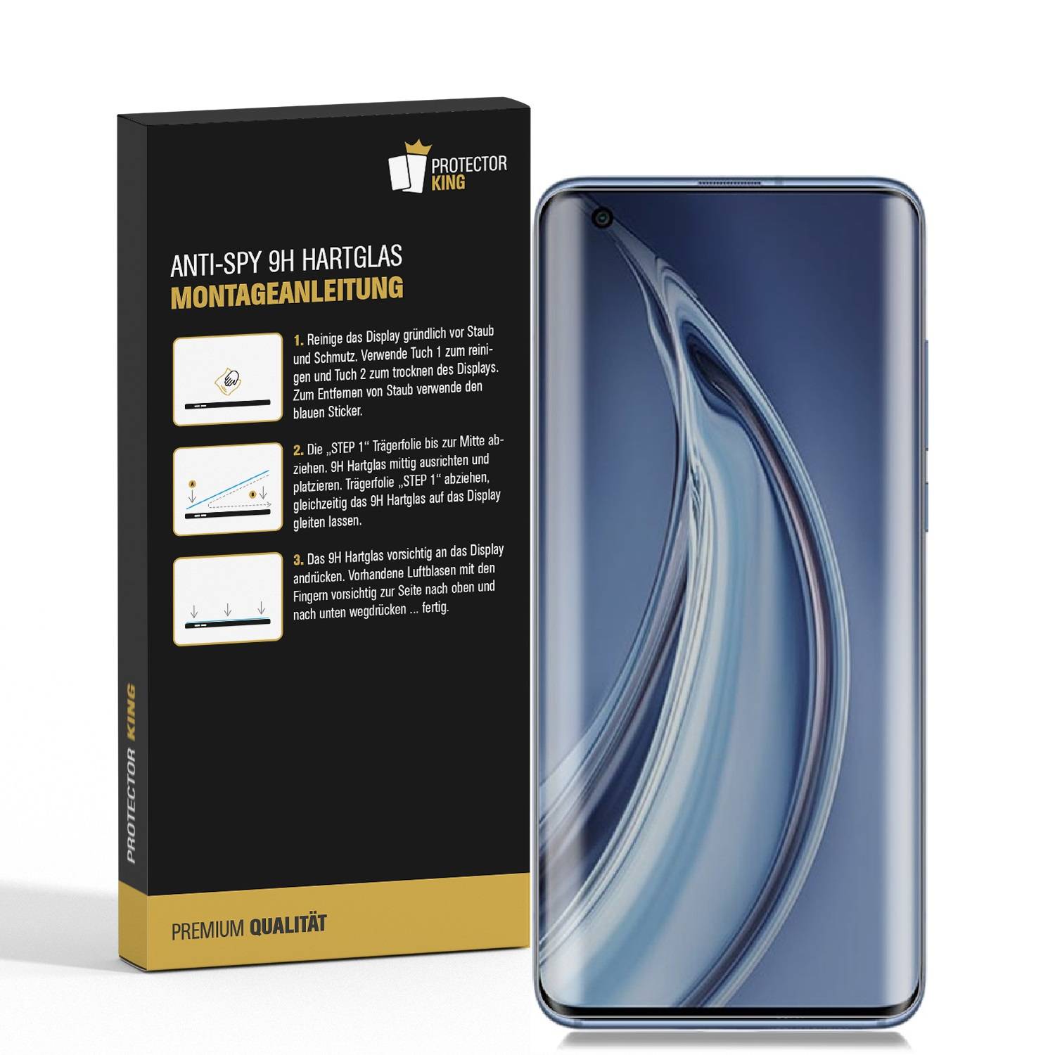 1x Blickschutz 9H Panzerglas für Xiaomi Mi 10 Pro ANTI-SPY PRIVACY Sichtschutz Displayschutz Schutzglas Panzerfolie Schutzfolie echtes Tempered