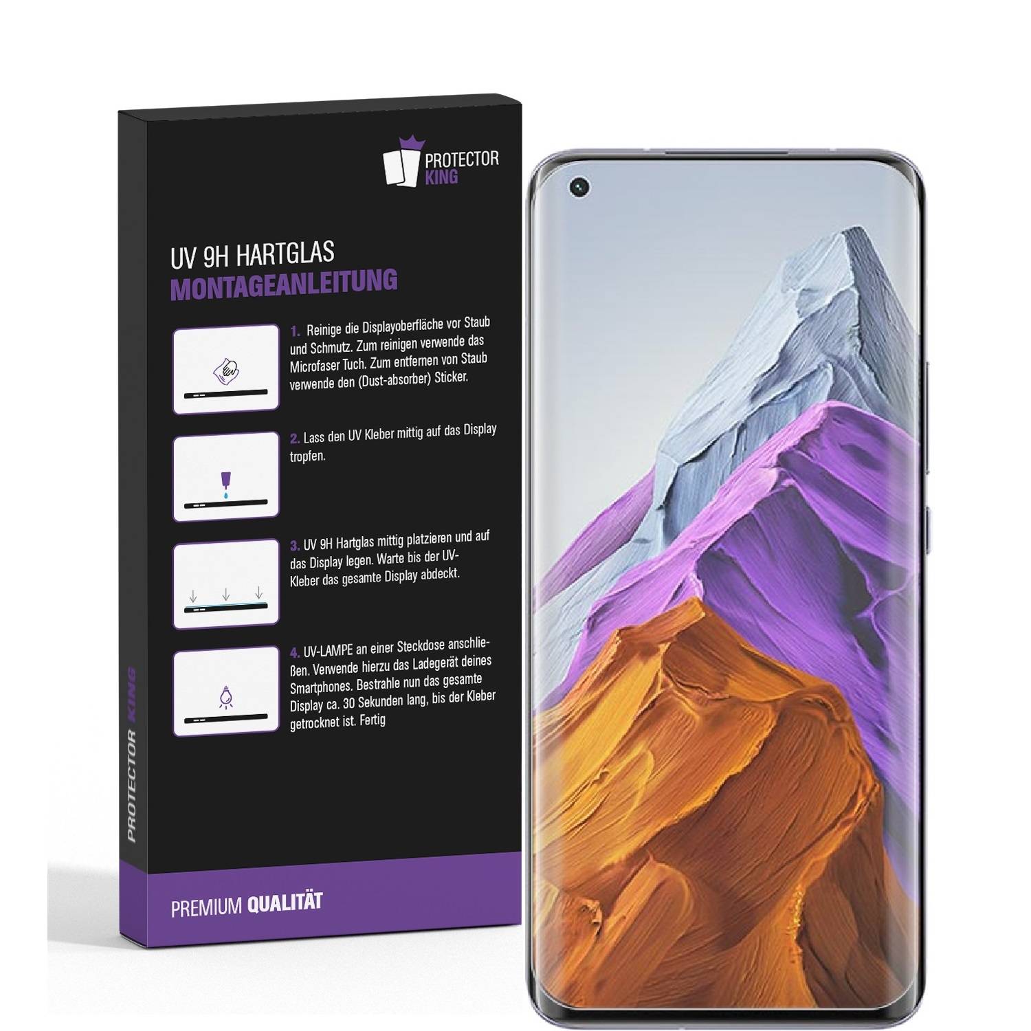2x 9H Panzerglas für Xiaomi Mi 11 Full-Screen HD klar UV-Liquid Tempered Glas Displayschutz Schutzglas Screen-Protector