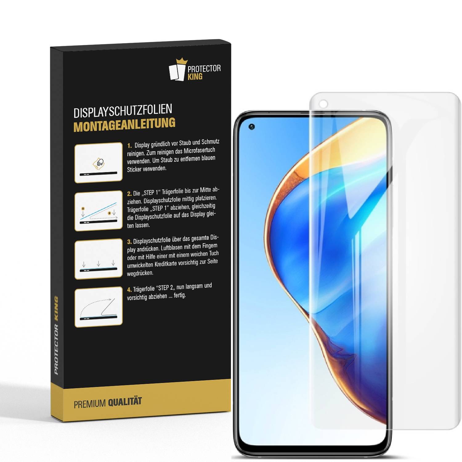 4x Panzerfolie für Xiaomi Mi 10T FULL COVER Displayschutz Schutzfolie HD KLAR
