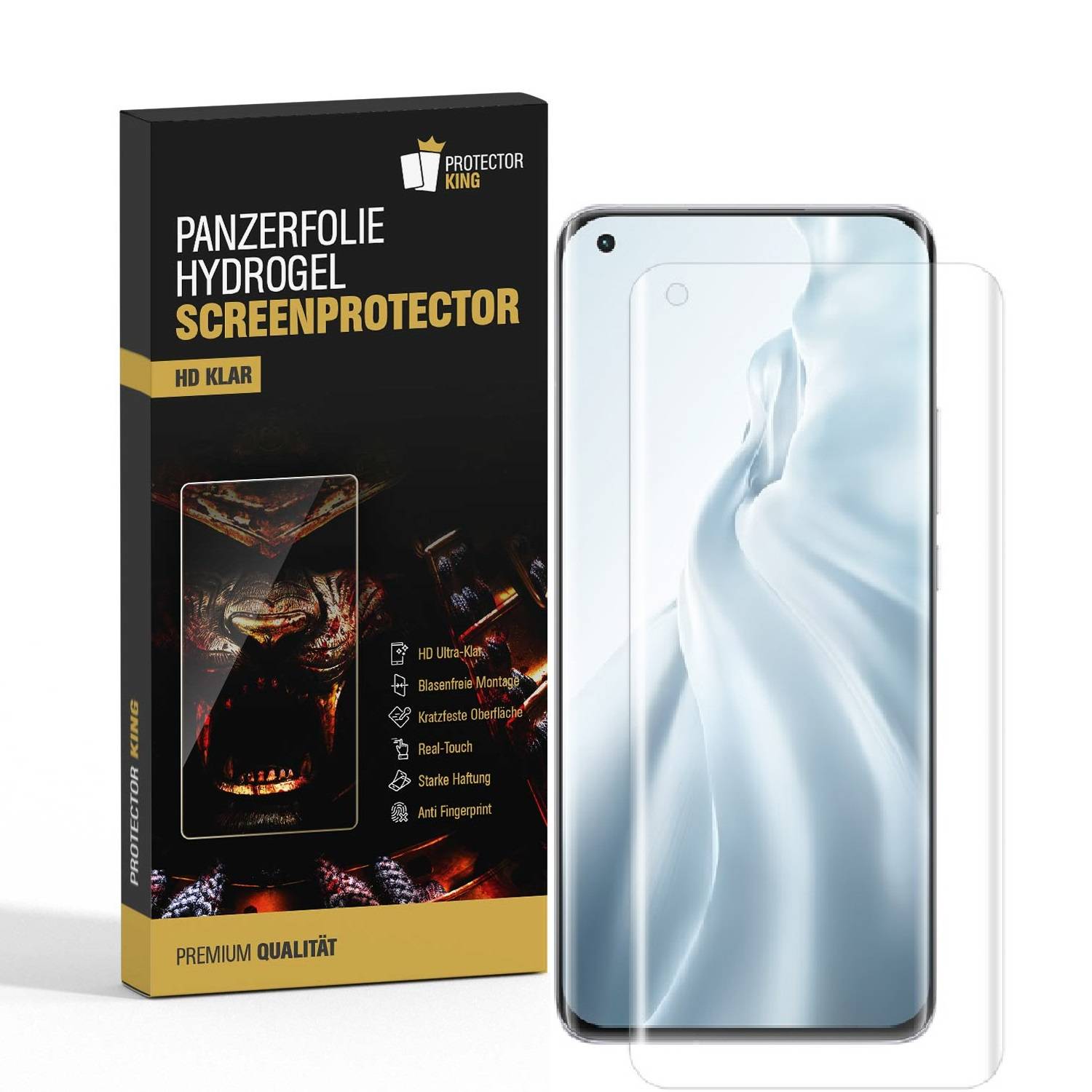 1x Hydrogel-Glass für Xiaomi Mi 11 Pro Selbstheilend für Micro Kratzer 3D KLAR Panzerfolie Displayschutz Schutzfolie Screen-Protector