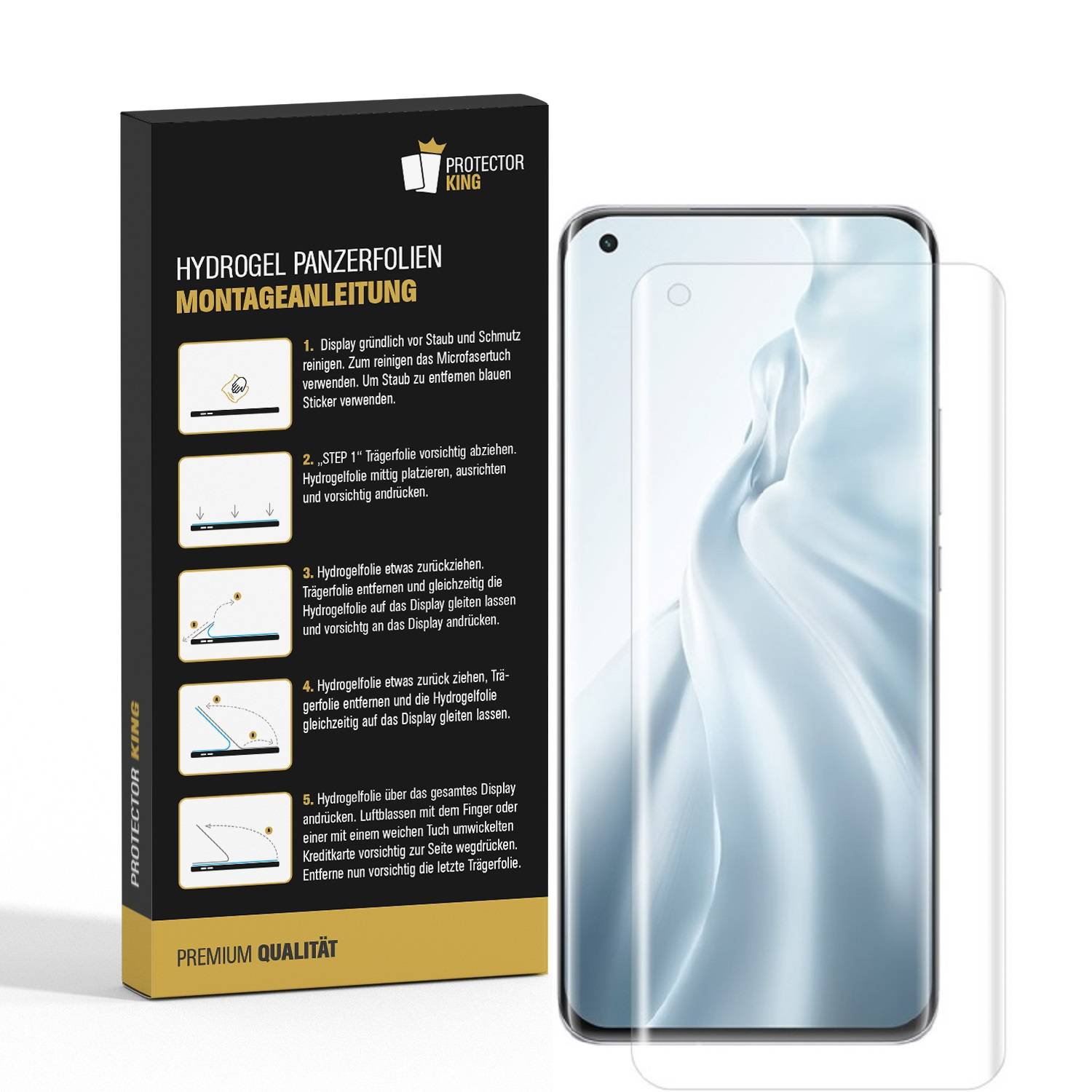 1x Hydrogel-Glass für Xiaomi Mi 11 Selbstheilend für Micro Kratzer 3D KLAR Panzerfolie Displayschutz Schutzfolie Screen-Protector