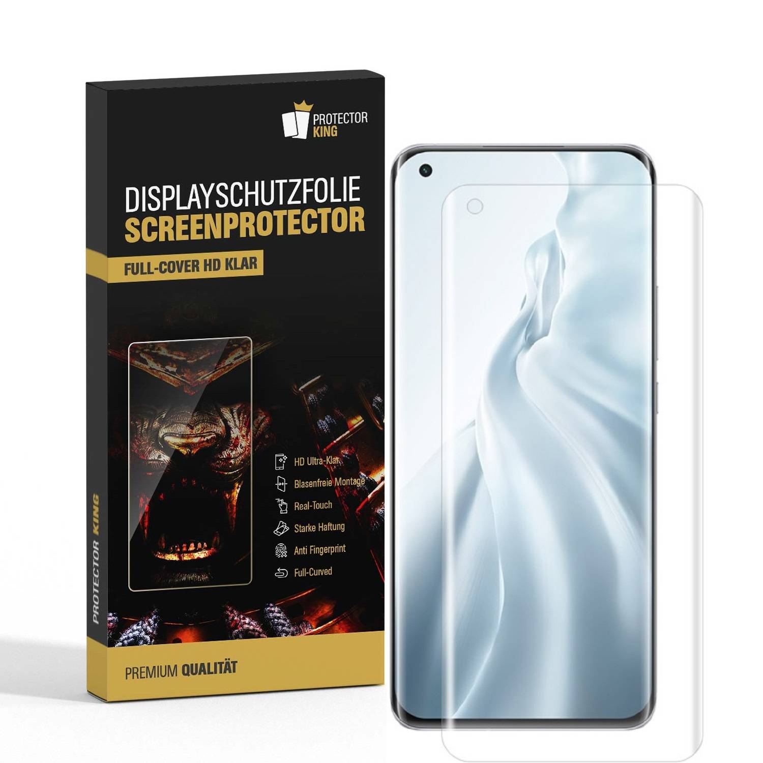 2x Displayfolie für Xiaomi Mi 11 FULL COVER Displayschutzfolie HD KLAR