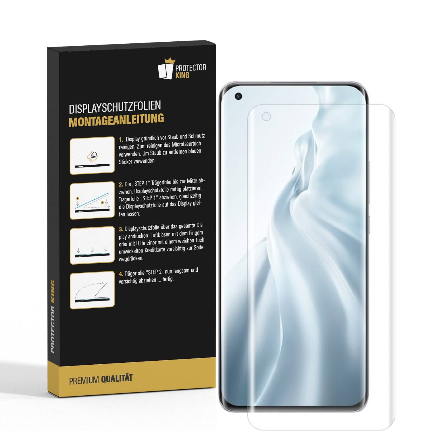 3x Displayfolie für Xiaomi Mi 11 FULL COVER Displayschutzfolie HD KLAR