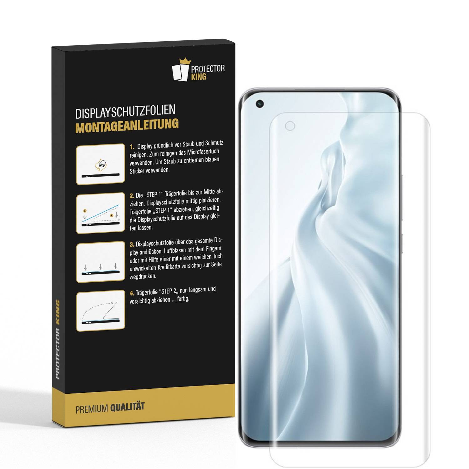 6x Panzerfolie für Xiaomi Mi 11 Pro FULL COVER Displayschutz Displayfolie HD KLAR Schutzfolie