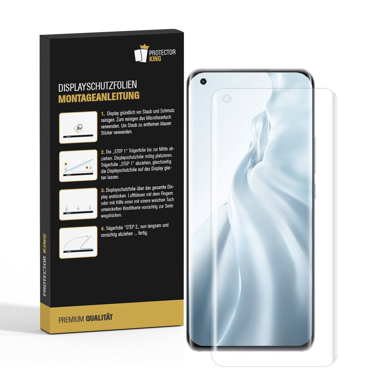 2x Panzerfolie für Xiaomi Mi 11 FULL COVER Displayschutz Displayfolie MATT