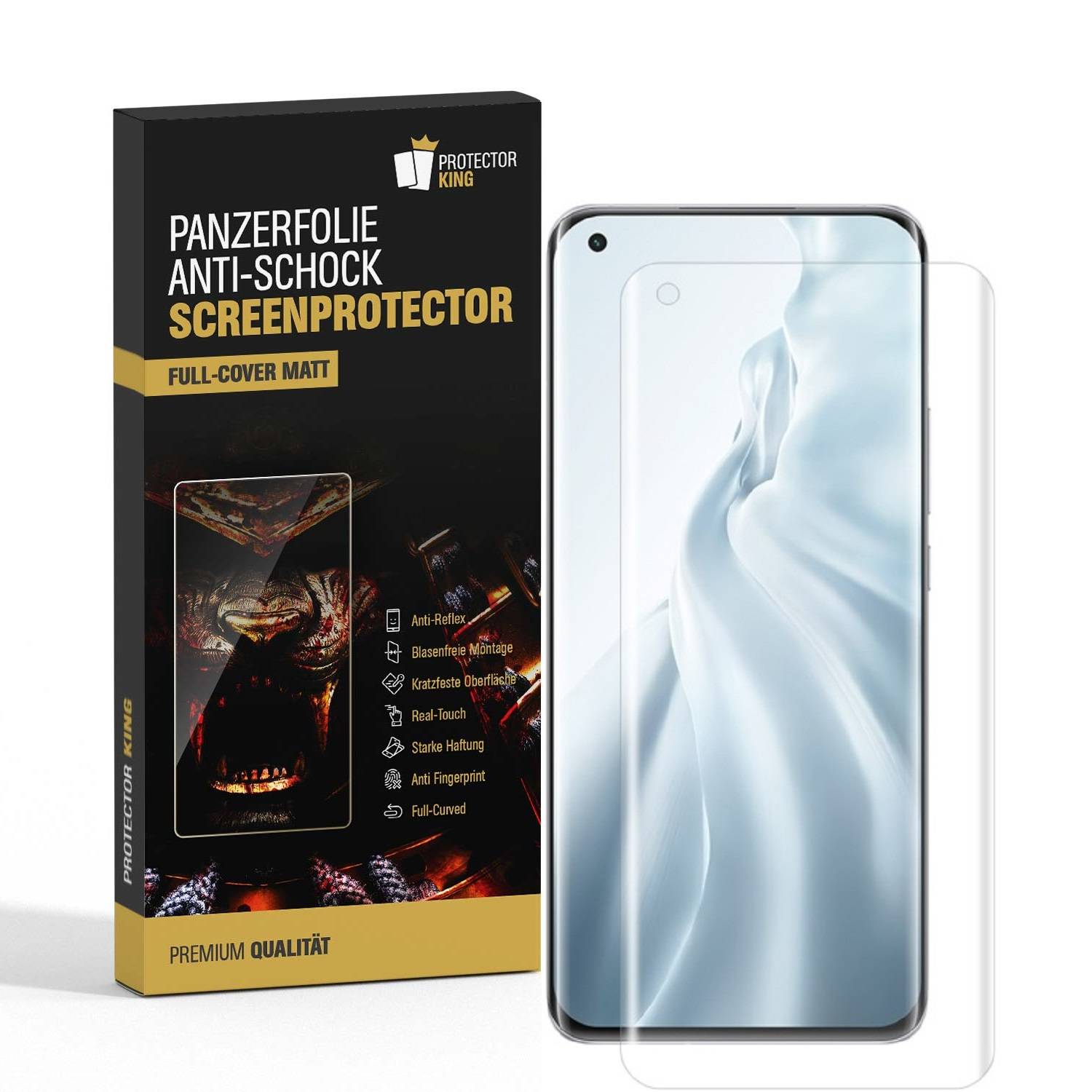 4x Panzerfolie für Xiaomi Mi 11 Pro FULL COVER Displayschutz Displayfolie MATT Anti Reflex Entspiegelt