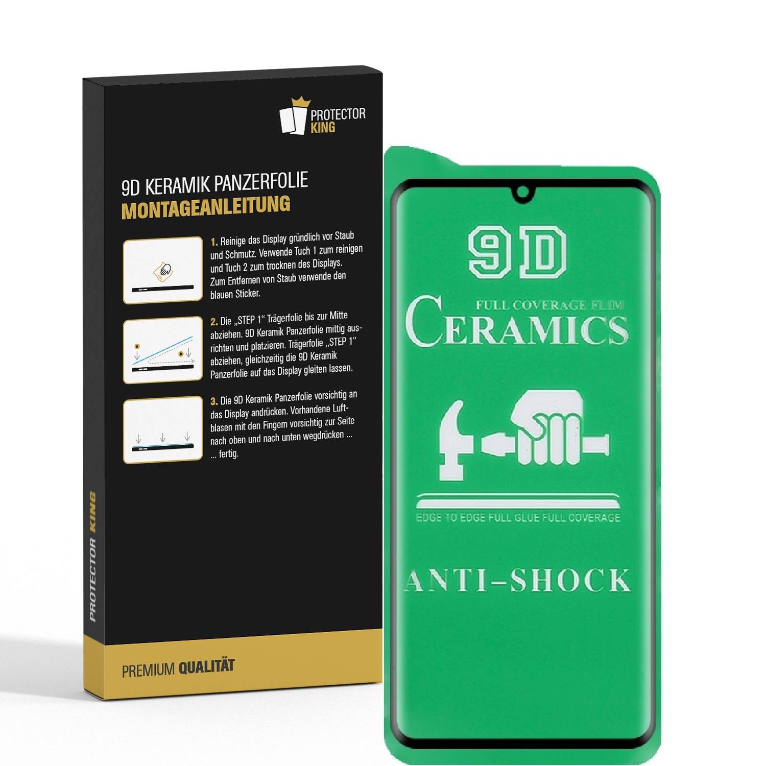 3x 9D Keramik-Glass für Xiaomi Redmi Note Pro 10 FULL COVER 3D KLAR Panzerfolie Displayschutz Schutzfolie Ceramic Screen-Protector