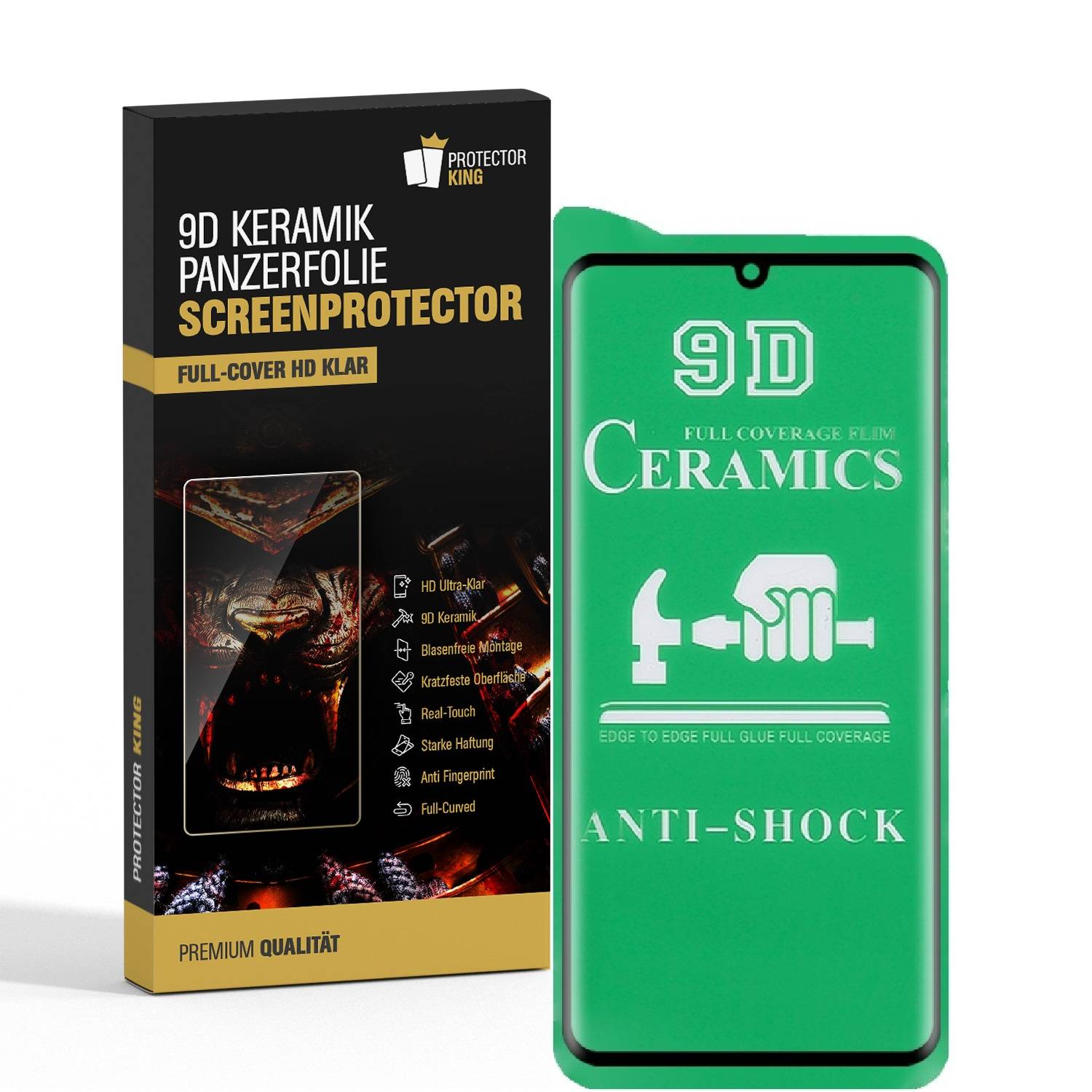 3x 9D Keramik-Glass für Xiaomi Redmi Note 10 FULL COVER 3D KLAR Panzerfolie Displayschutz Schutzfolie Ceramic Screen-Protector
