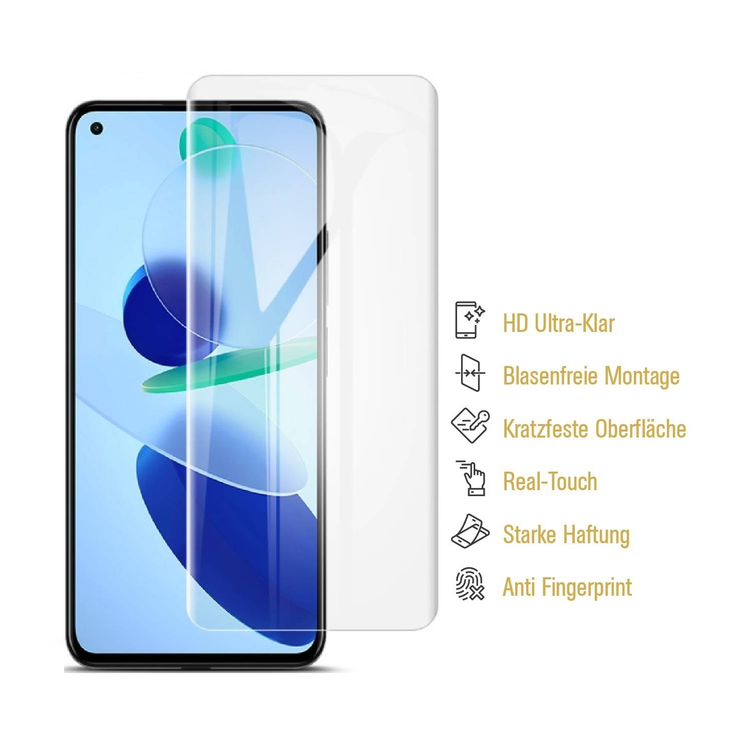 2x Hydrogel-Glass für Xiaomi Mi 10 Lite Selbstheilend für Micro Kratzer 3D KLAR Panzerfolie Displayschutz Schutzfolie Screen-Protector