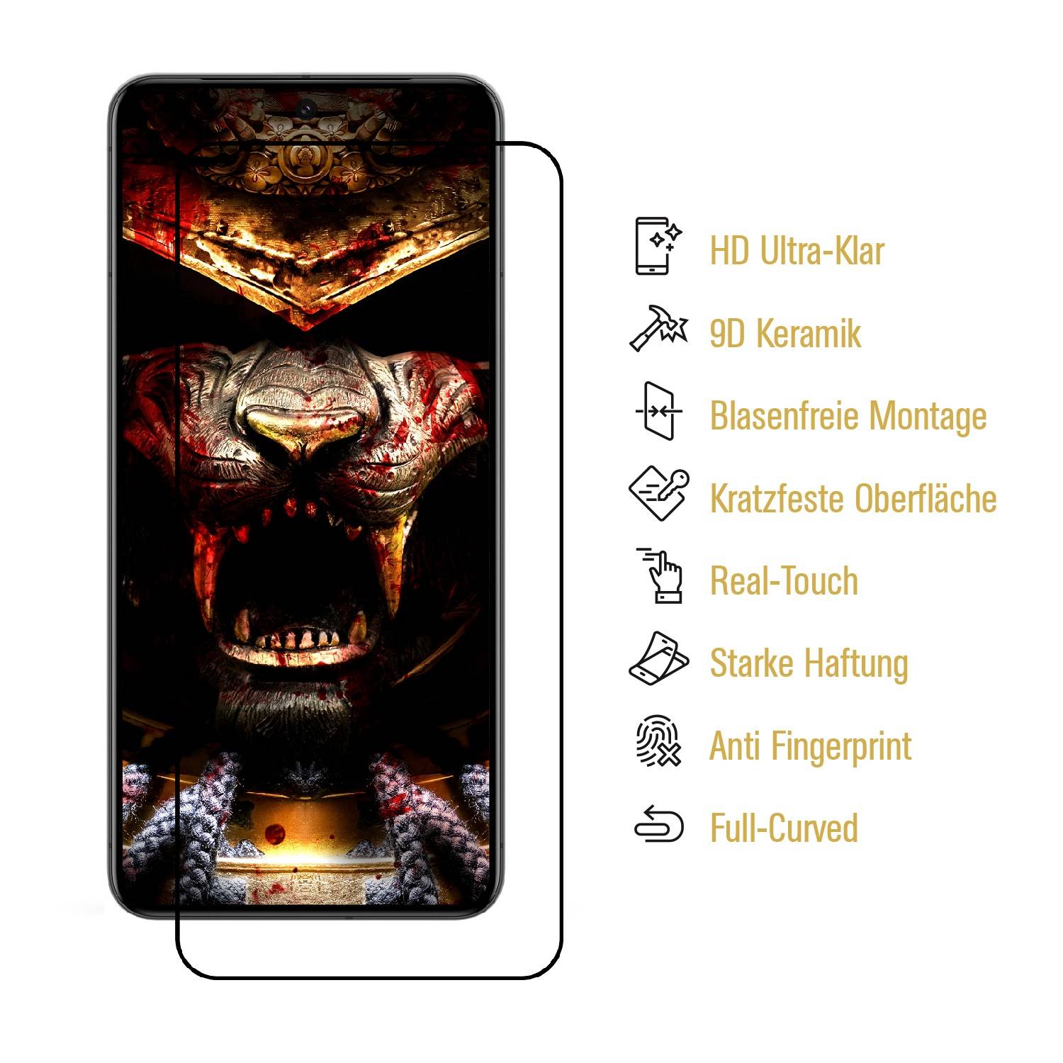 3x 9D Keramik-Glass für Xiaomi Mi 11i FULL COVER 3D KLAR Panzerfolie Displayschutz Schutzfolie Ceramic Screen-Protector