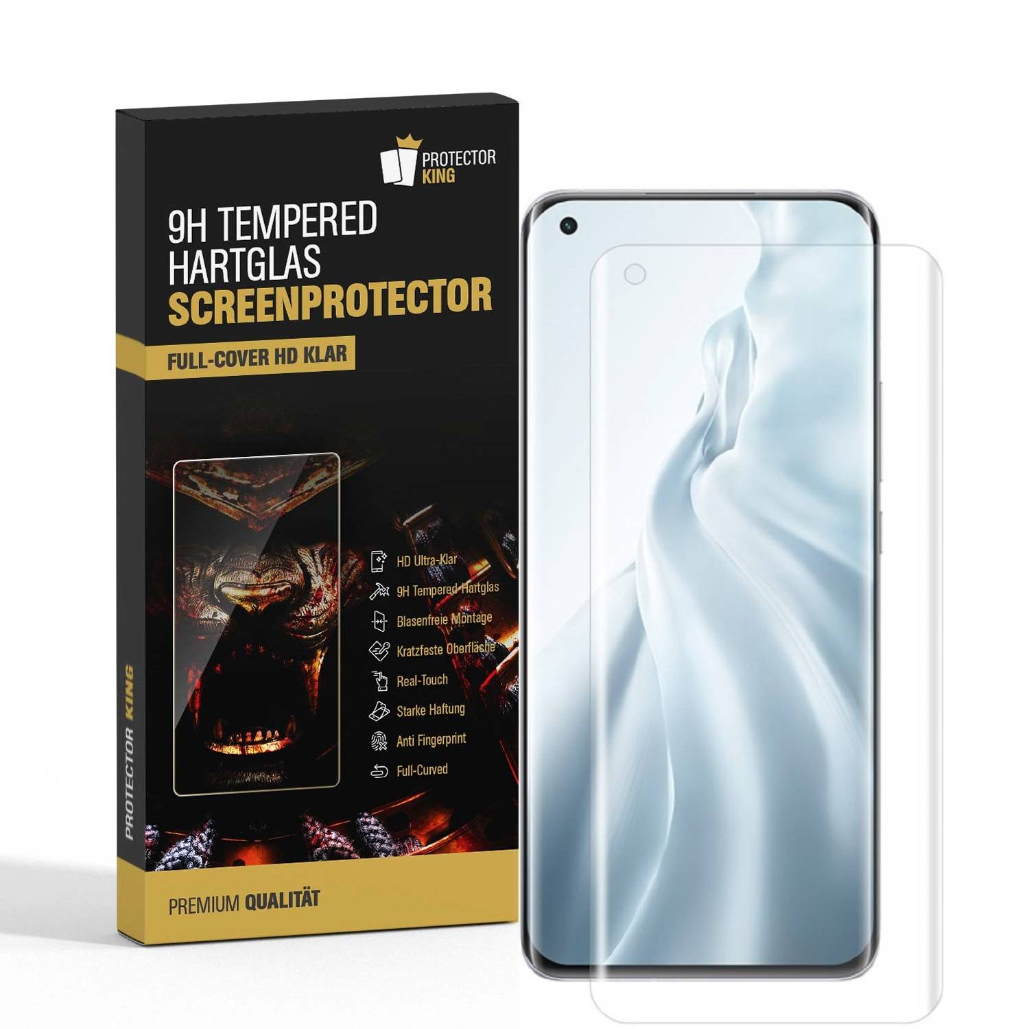 6x 9H Hartglas für Xiaomi Mi 11 Pro FULL CURVED Panzerfolie Displayschutz 3D Panzerglas Schutzglas Schutzfolie
