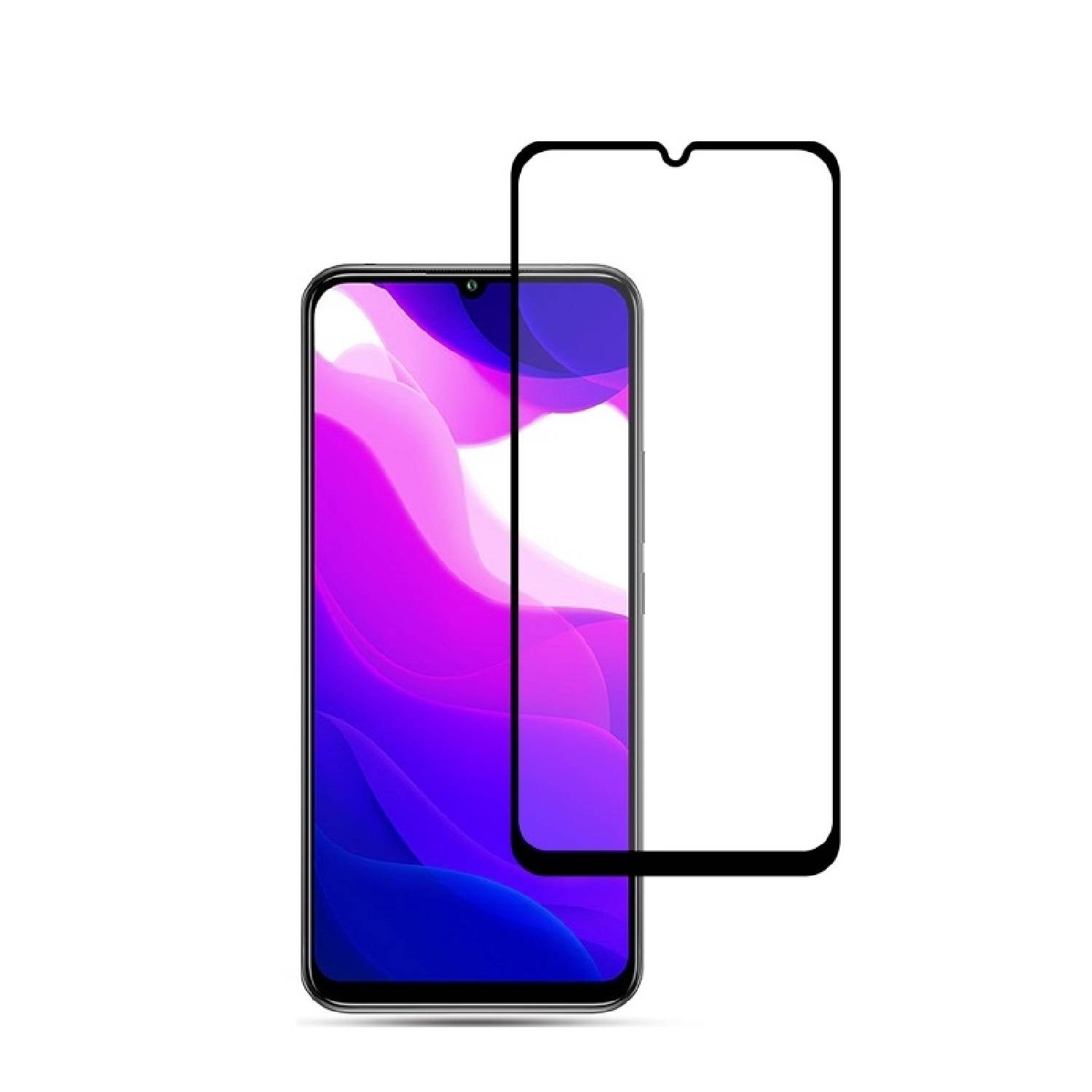 1x 9H Hartglas für Xiaomi Mi 10 Lite FULL COVER Panzerfolie Displayschutz Schwarz Panzerglas Schutzglas Schutzfolie