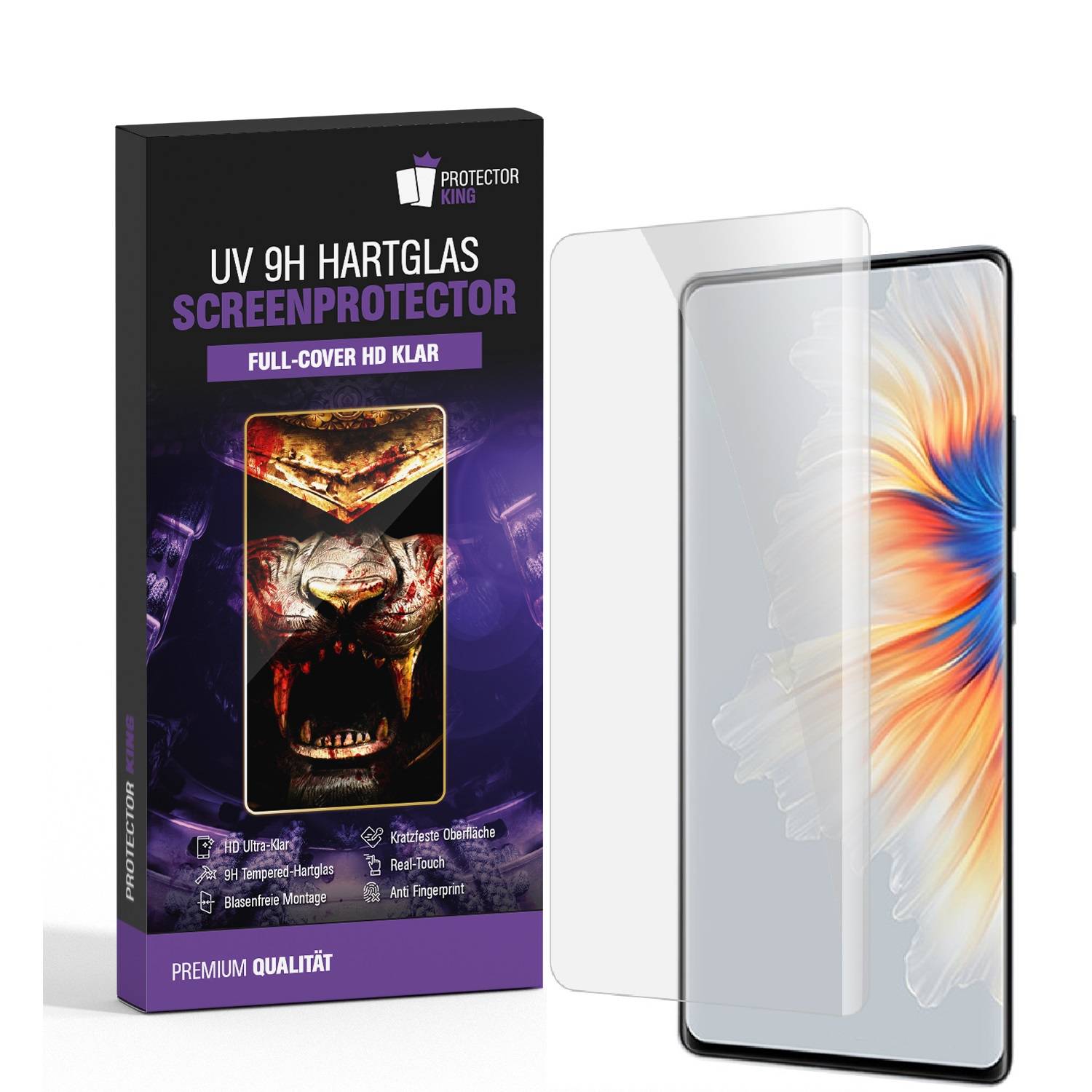 3x UV-Liquid 9H Panzerglas für Xiaomi Mi Mix 4 3D KLAR echtes Tempered Panzerhartglas Schutzglas Displayschutz Panzerfolie Schutzfolie Screen