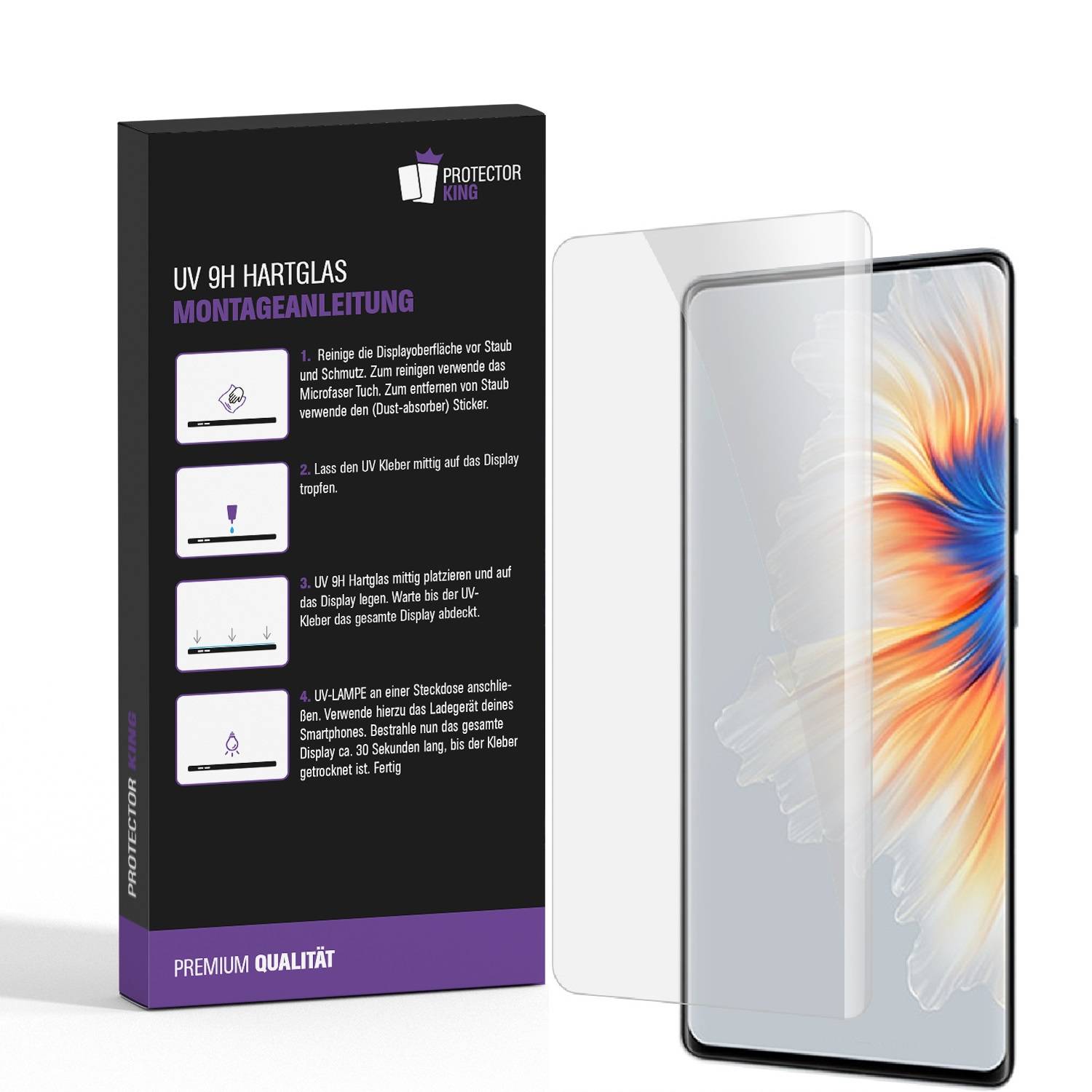 1x UV-Liquid 9H Panzerglas für Xiaomi Mi Mix 4 3D KLAR echtes Tempered Panzerhartglas Schutzglas Displayschutz Panzerfolie Schutzfolie Screen