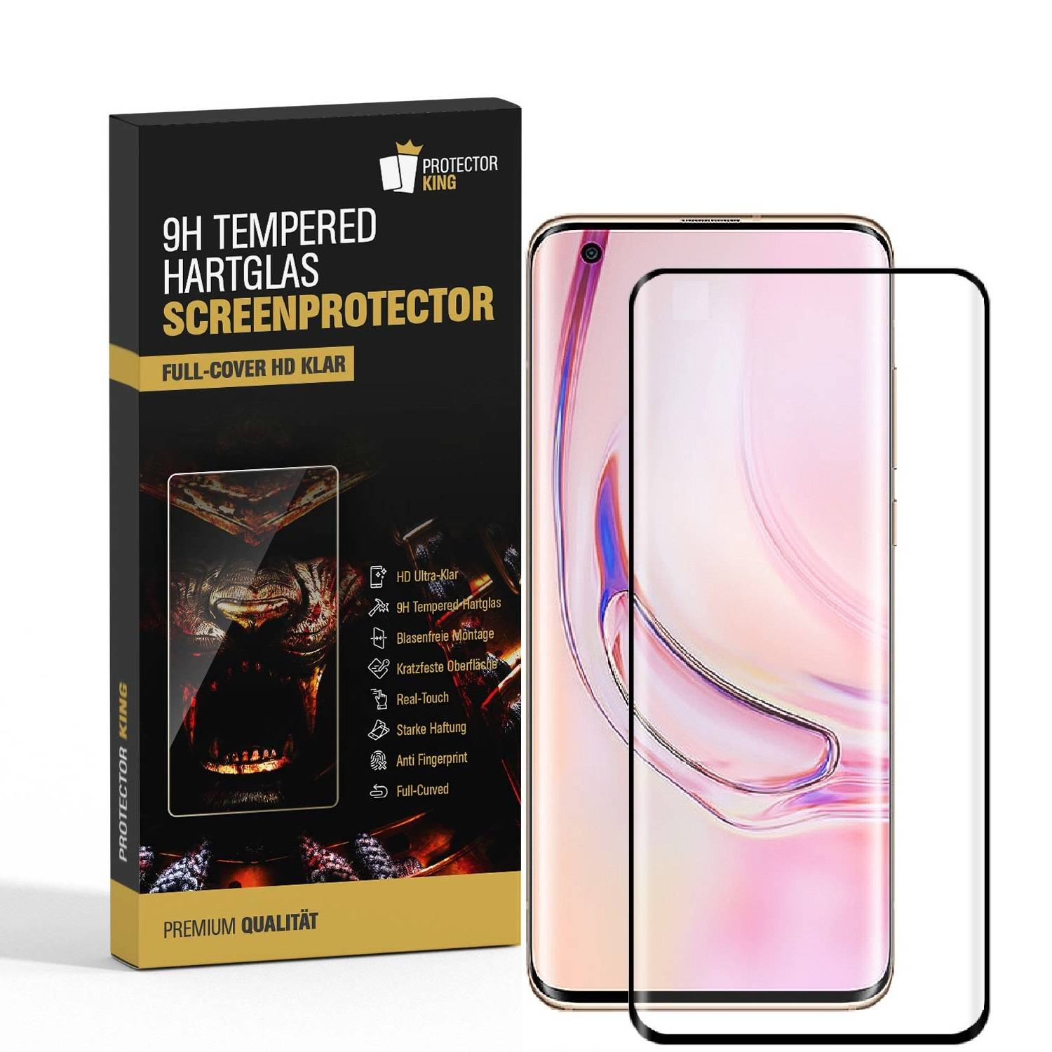 1x 9H Hartglas für Xiaomi Mi 10 Ultra FULL COVER Panzerfolie Displayschutz KLAR SW Panzerglas Schutzglas Schutzfolie