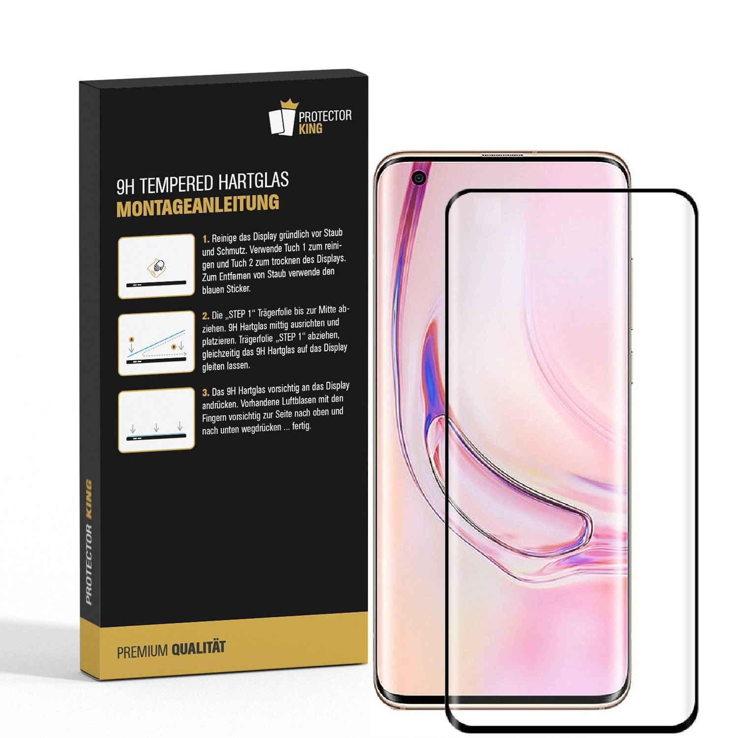 4x 9H Hartglas für Xiaomi Mi 10 Ultra FULL COVER Panzerfolie Displayschutz KLAR SW Panzerglas Schutzglas Schutzfolie