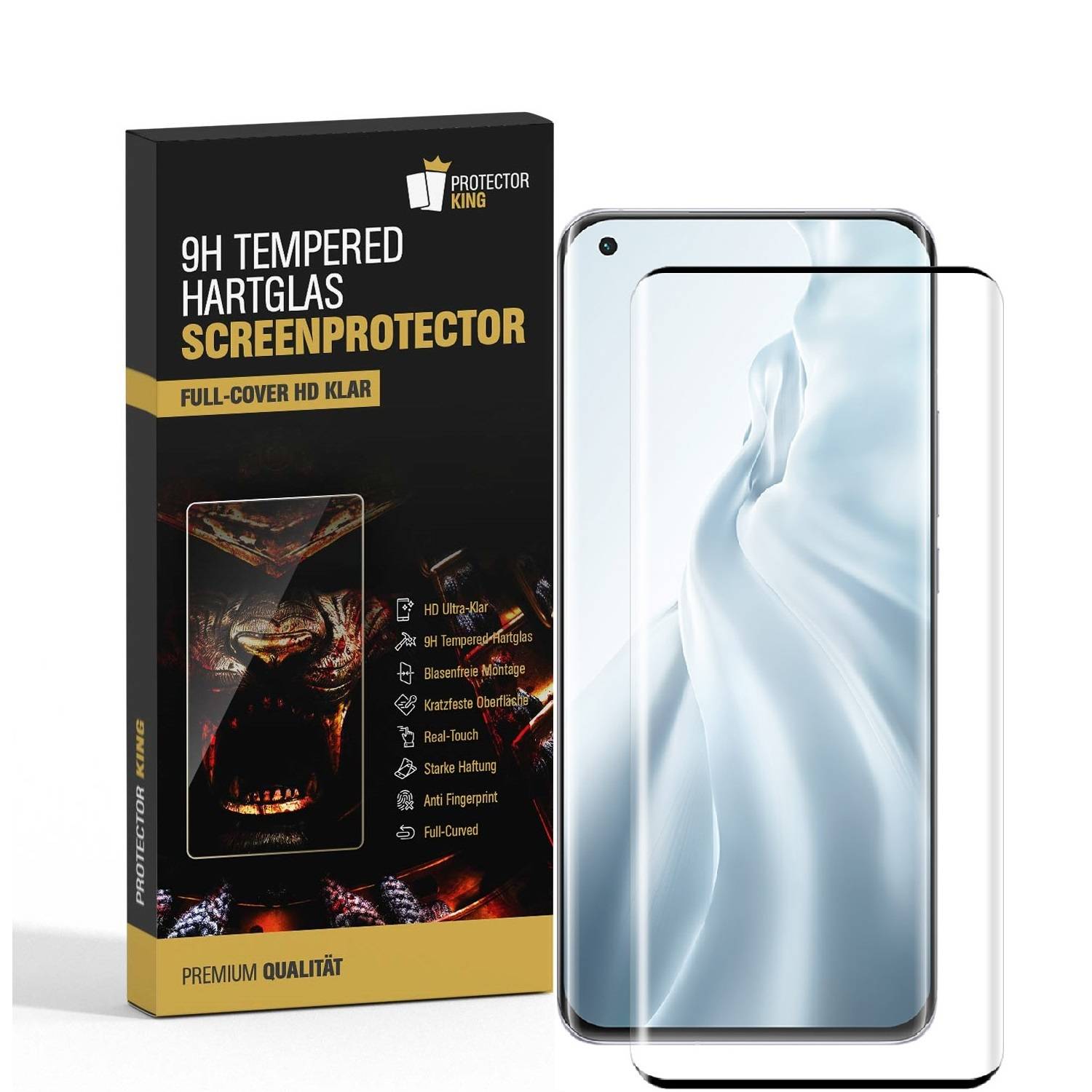 4x 9H Panzerglas für Xiaomi Mi 11 FULL CURVED Displayschutz Schutzglas Panzerfolie Schutzfolie Displayglas Hartglas echtes Tempered Sicherheitsglas