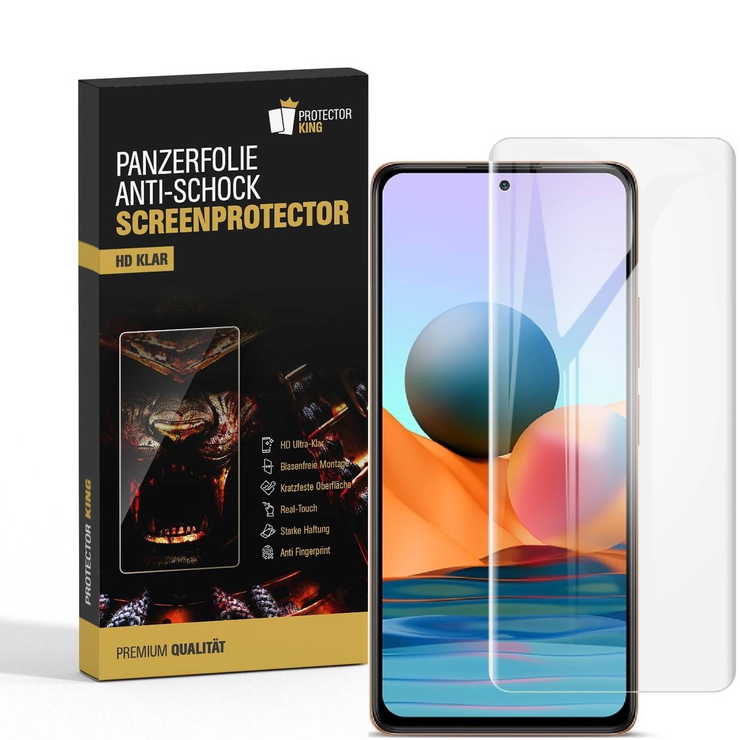 3x Panzerfolie für Xiaomi Redmi Note 10 Displayschutz Schutzfolie HD PET KLAR