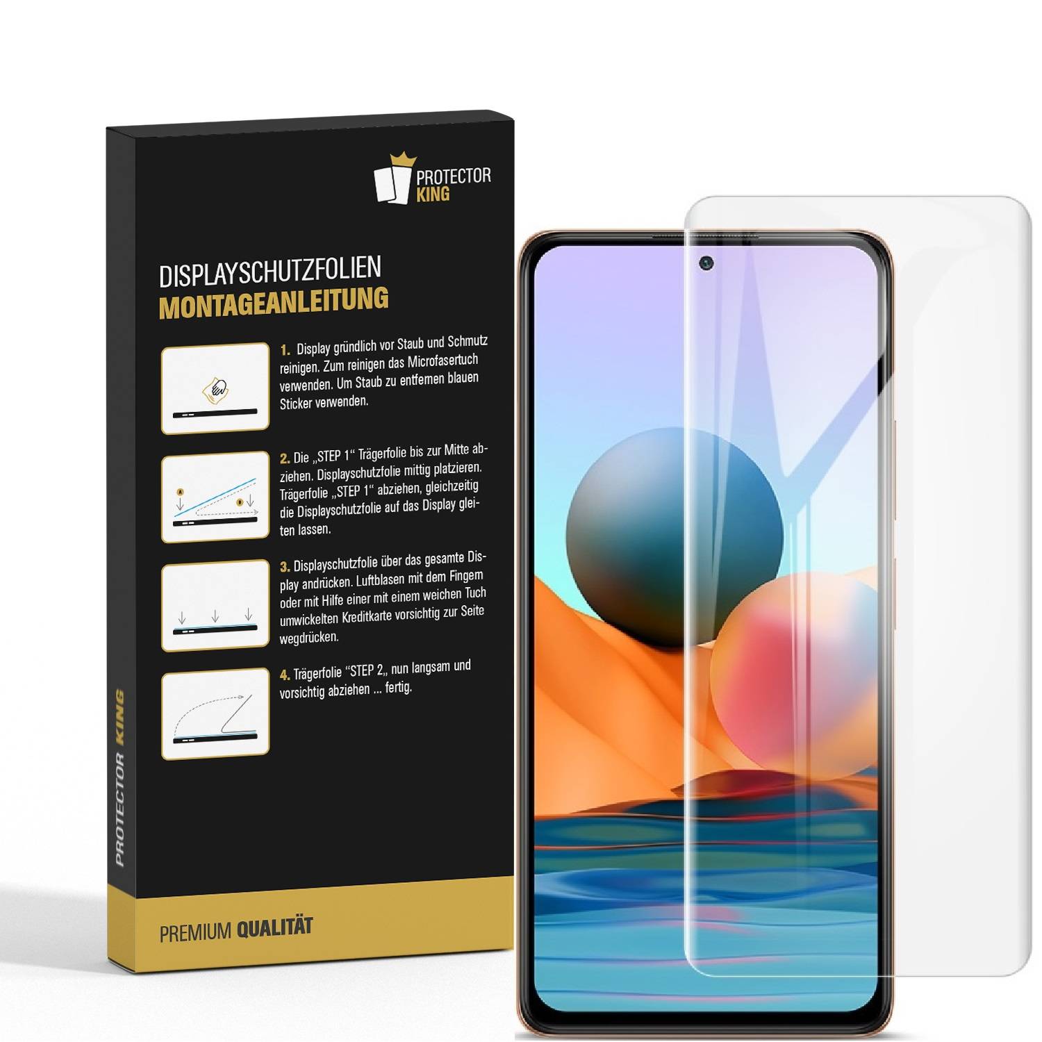 2x Panzerfolie für Xiaomi Redmi Note 10 Pro ANTI-SCHOCK Displayschutz Schutzfolie HD KLAR Displayfolie Folie