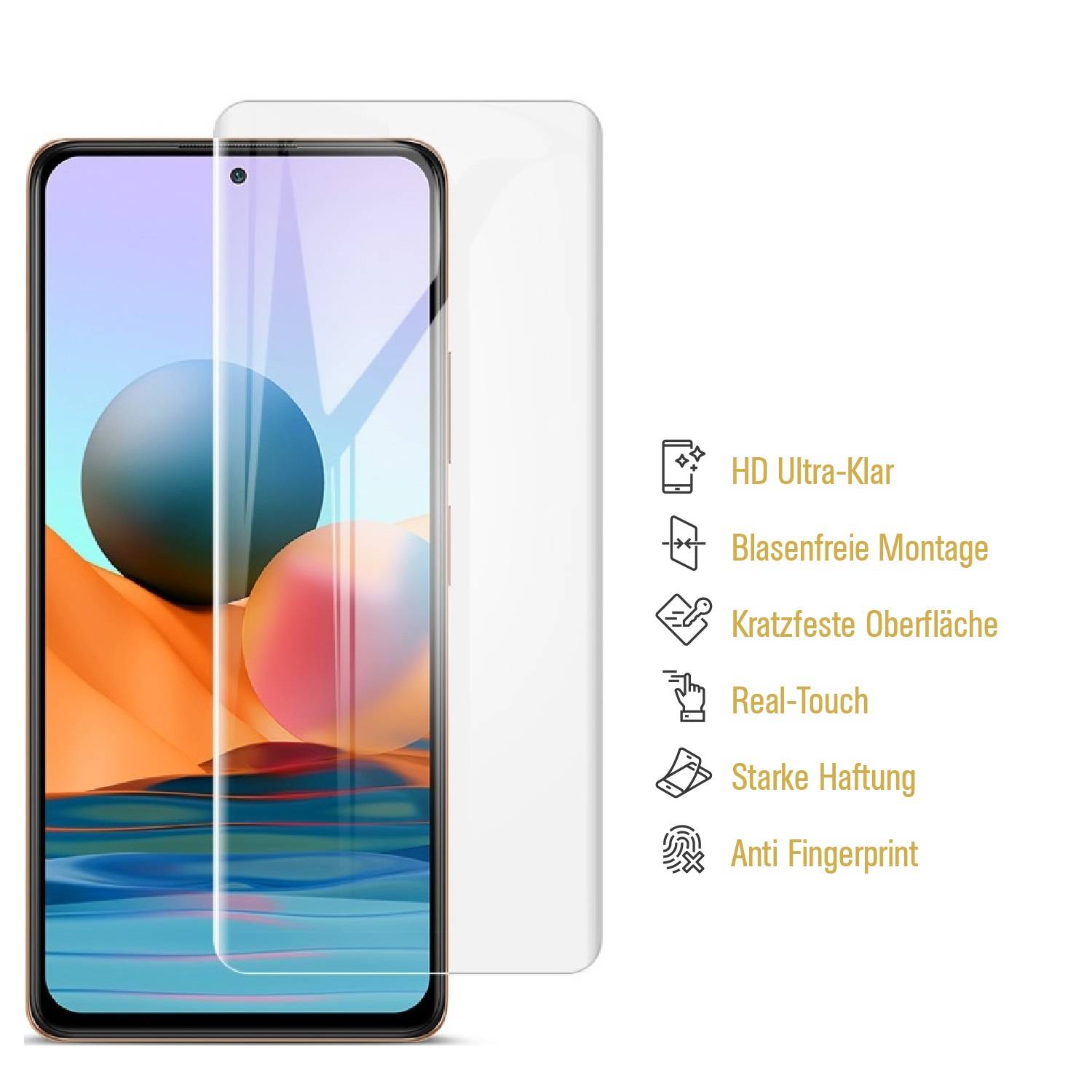4x Panzerfolie für Xiaomi Redmi Note 10 Pro ANTI-SCHOCK Displayschutz Schutzfolie HD KLAR Displayfolie Folie