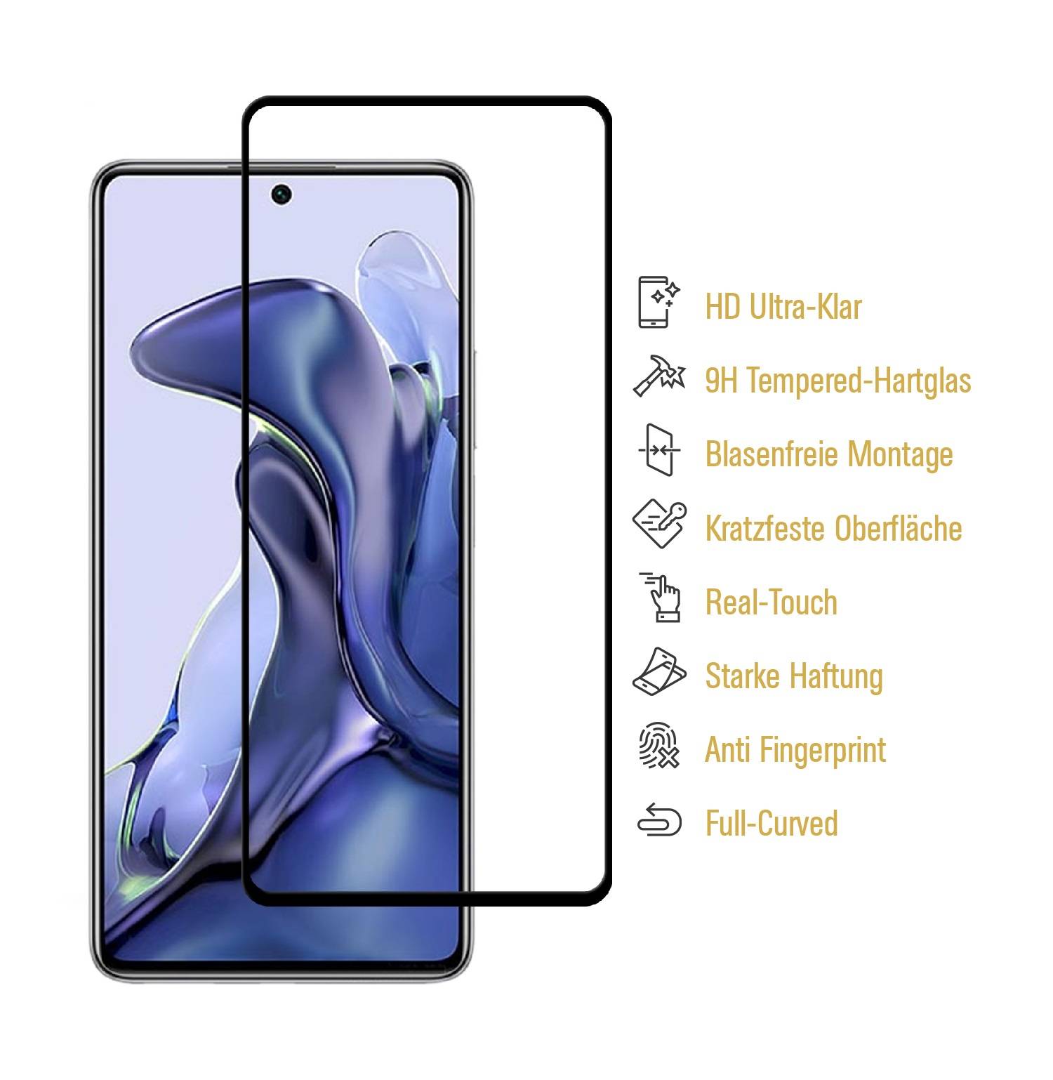 6x 9H Panzerglas für Xiaomi Mi 11T Schutzglas Panzerfolie Displayschutz KLAR Schutzfolie Temperd Hartglas