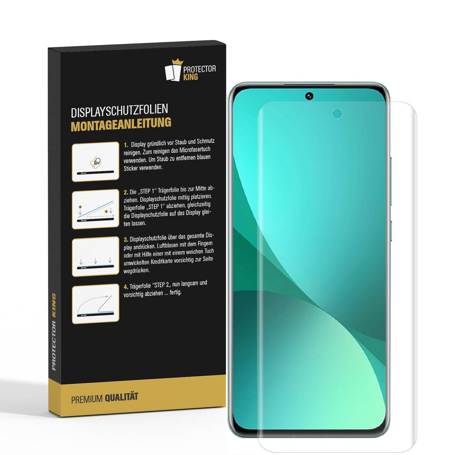 1x Panzerfolie für Xiaomi Mi 12 Pro FULL SCREEN Displayschutz Schutzfolie KLAR/ ANTI-SHOCK/ ANTI-KRATZ/ ANTI-BRUCH/ ANTI-SCHMUTZ