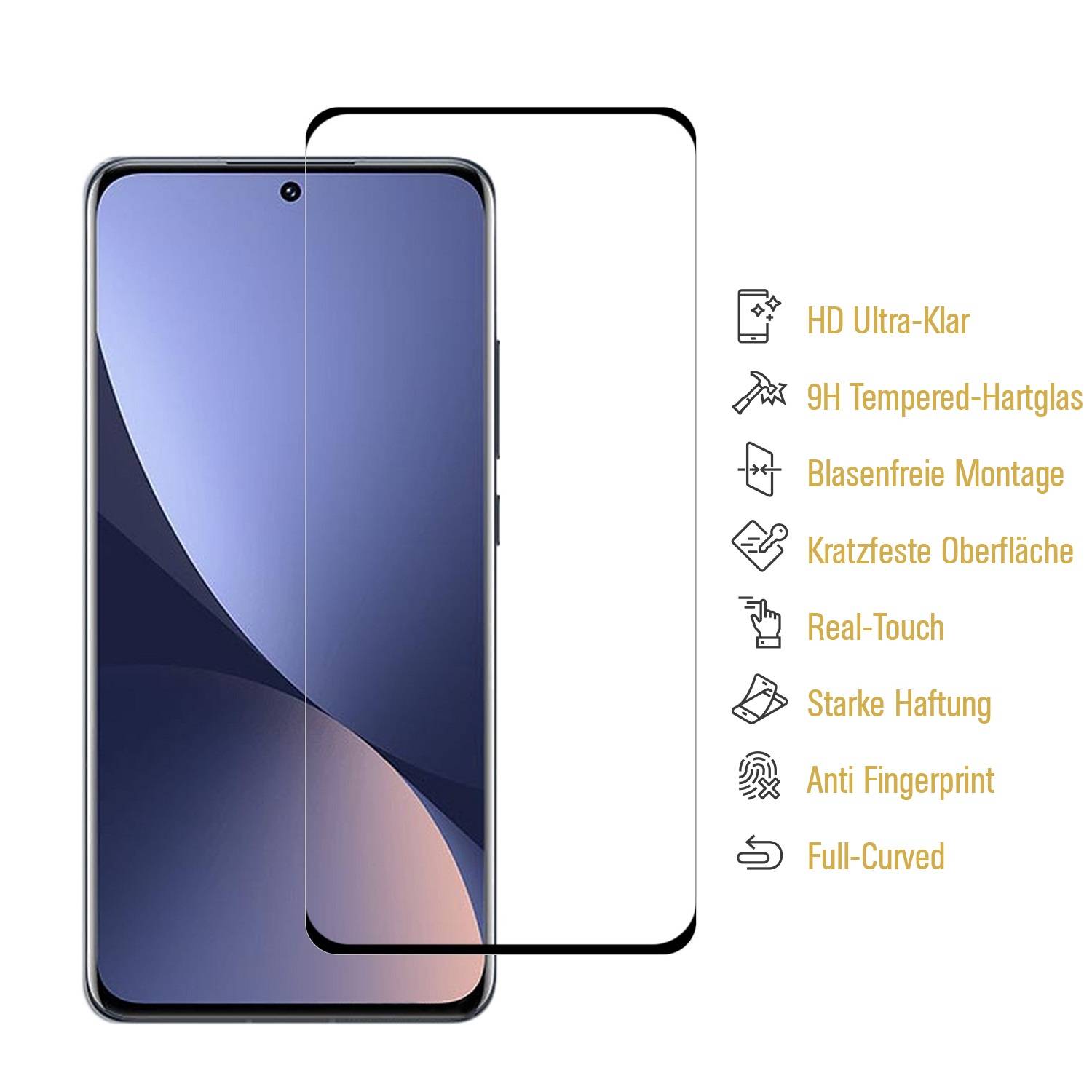 2x 9H Panzerglas für Xiaomi 12x FULL CURVED Schutzfolie Schutzglas Displayschutz Displayglas Tempered Hartglas Glasfolie Sicherheitsglas Echtglas