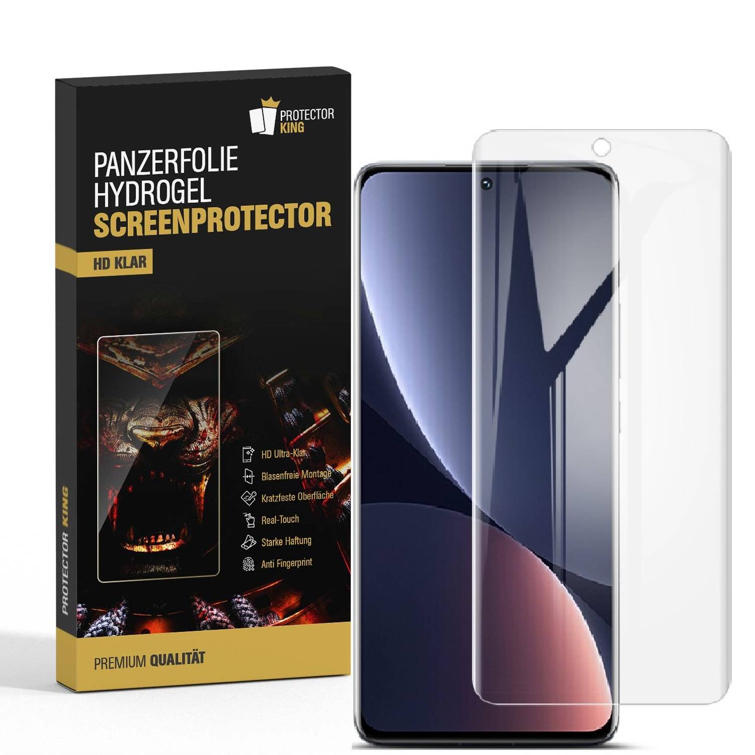 2x Hydrogel-Glass für Xiaomi 12 Selbstheilend für Micro Kratzer 3D KLAR Panzerfolie Displayschutz Schutzfolie Screen-Protector
