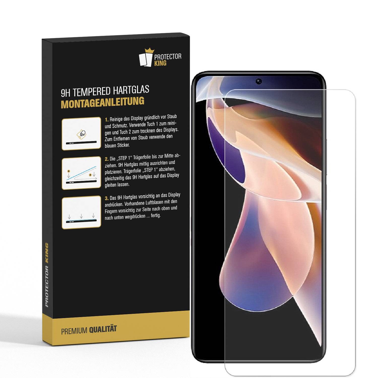 1x 9H Panzerglas für Xiaomi Redmi Note 11 Pro Plus echtes Tempered Glass Displayschutz Panzerfolie Schutzfolie Schutzglas Screen-Protector