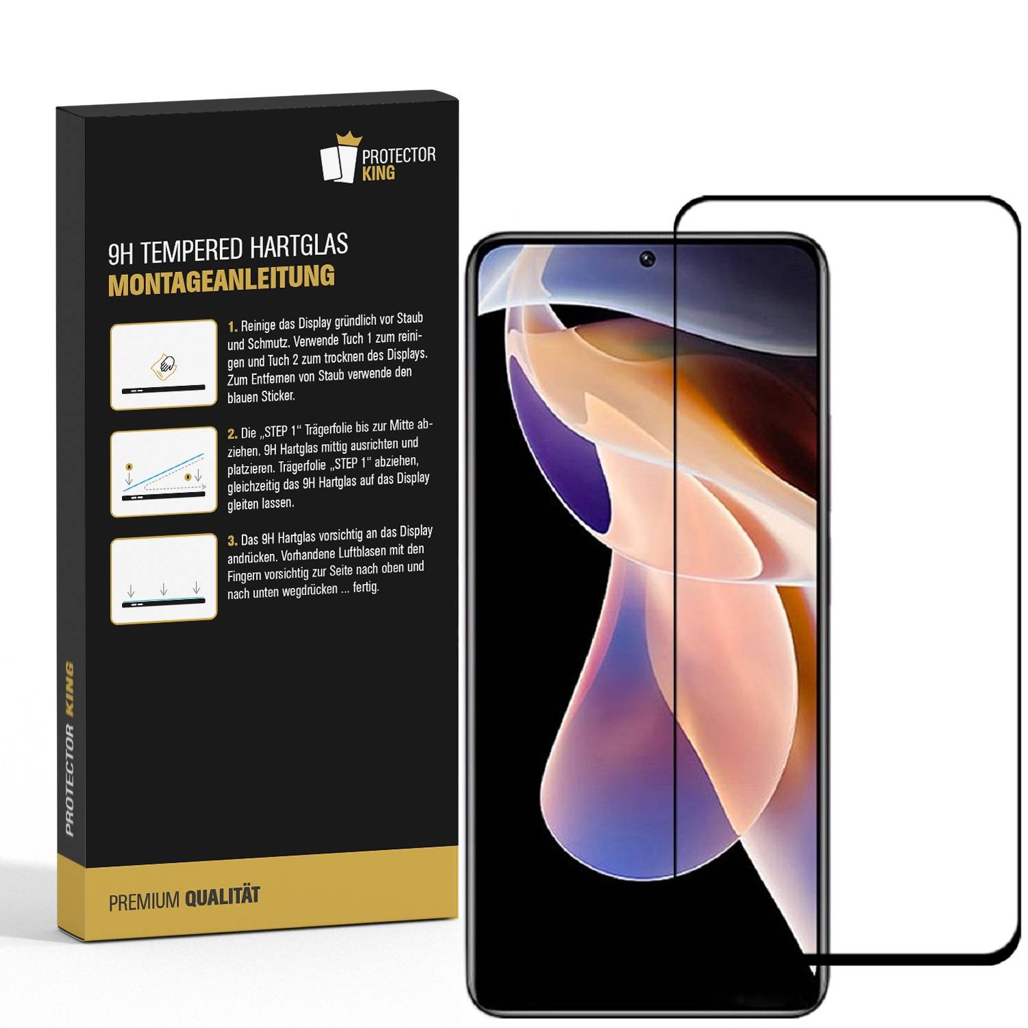 2x 9H Hartglas für Xiaomi Redmi Note 11 Pro FULL COVER Schutzglas Schutzfolie Panzerfolie Displayschutz KLAR Panzerglas Echtes Tempered Displayglas