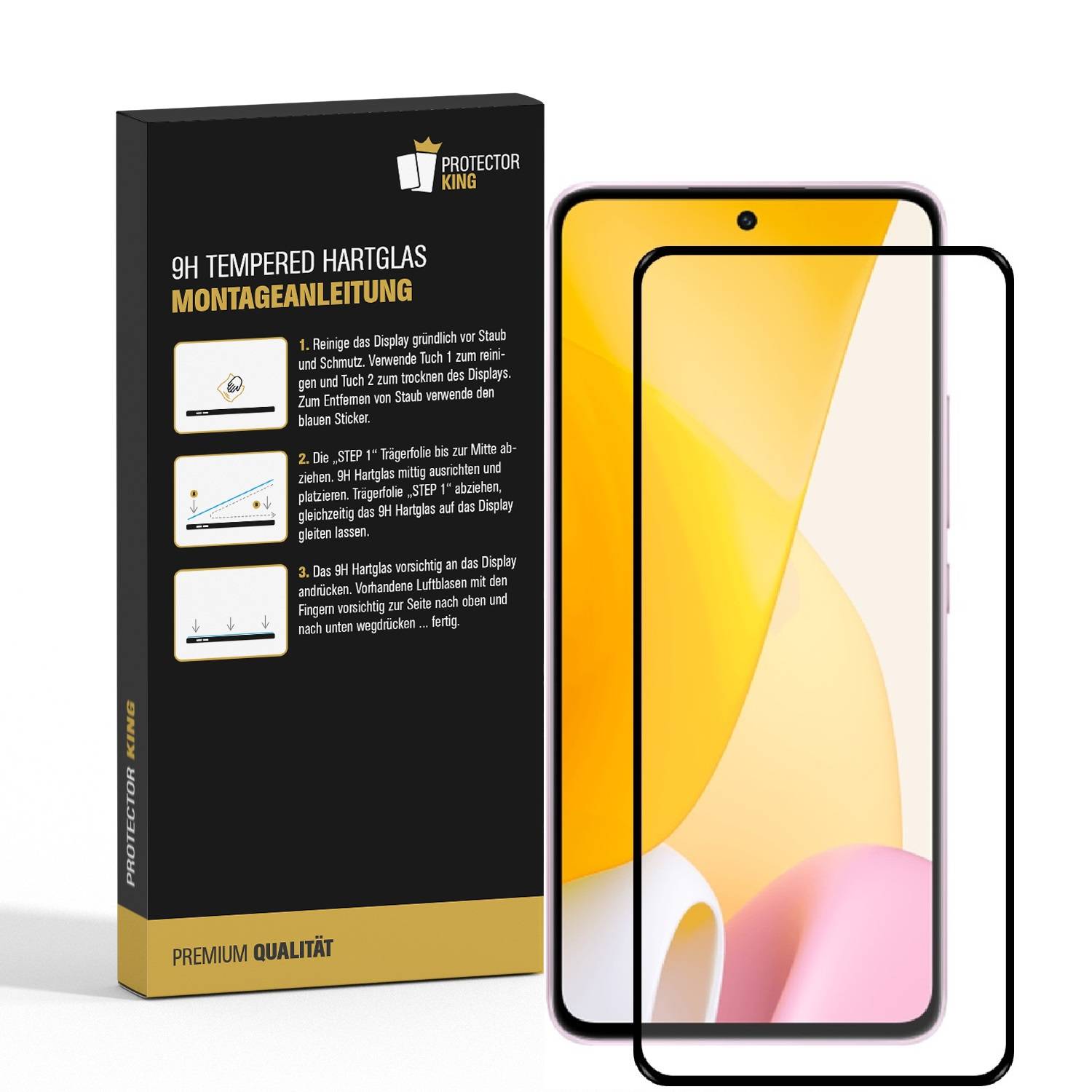 3x 9H Panzerglas für Xiaomi 12 Lite FULL COVER Schutzglas Displayschutz Schutzfolie Panzerfolie Hartglas Displayglas Tempered Glasfolie